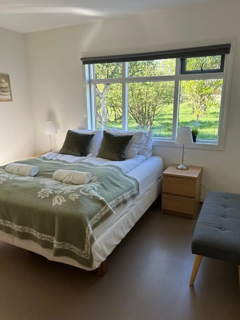 Bed in Syðra-Skörðugil Guesthouse