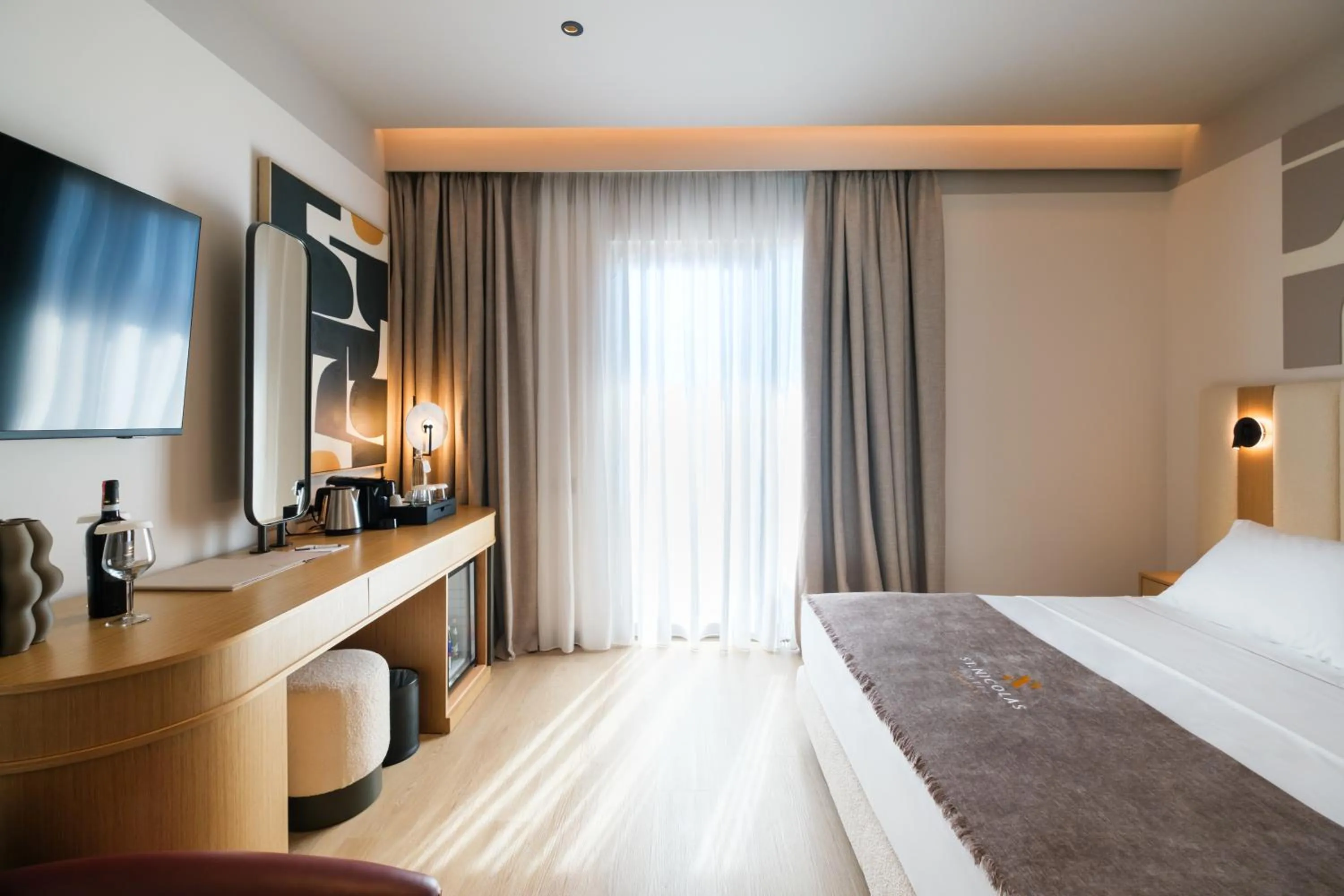 Bed in Saint Nicolas Hotel