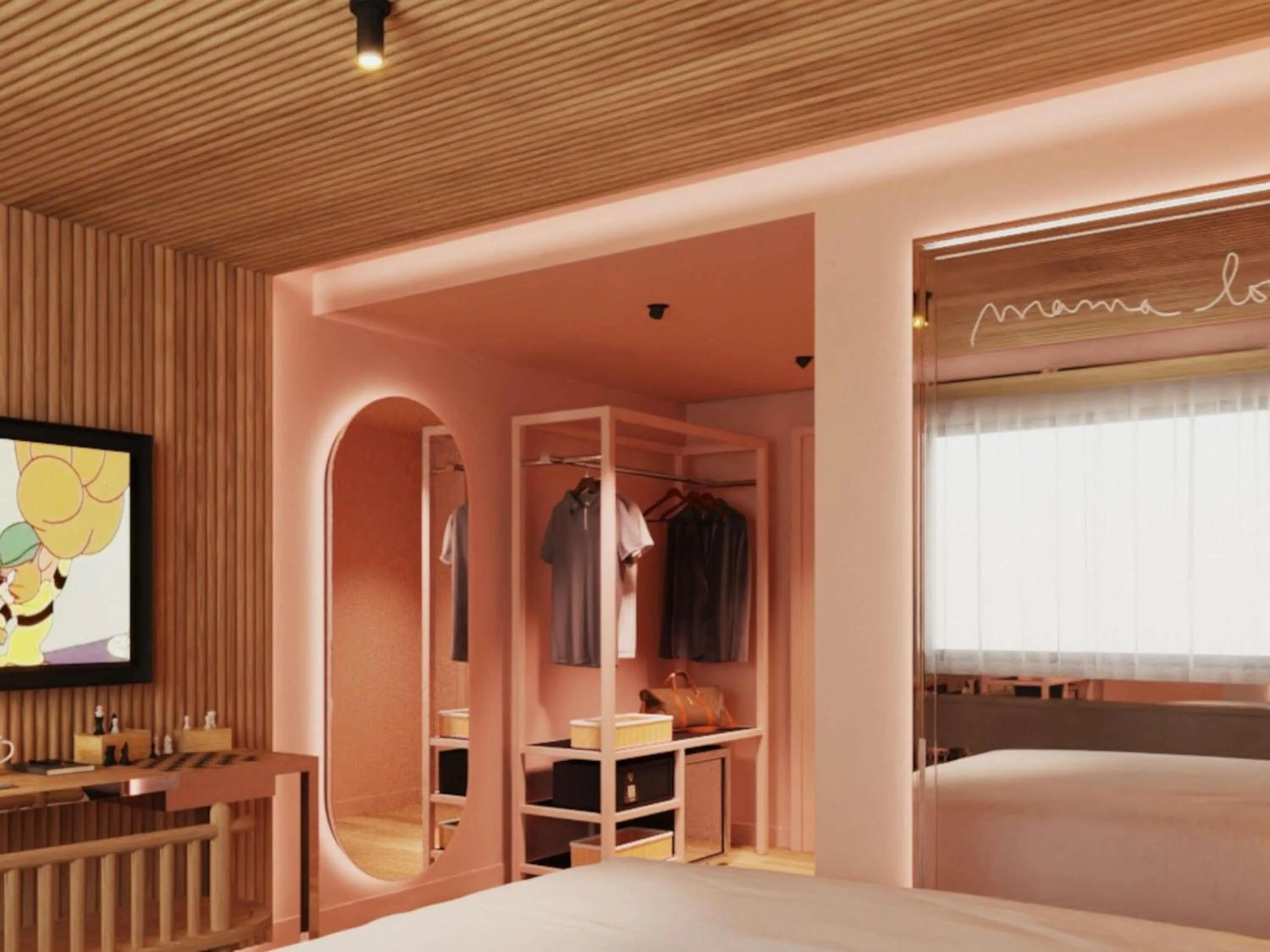 Bedroom, Bed in Mama Shelter Zurich