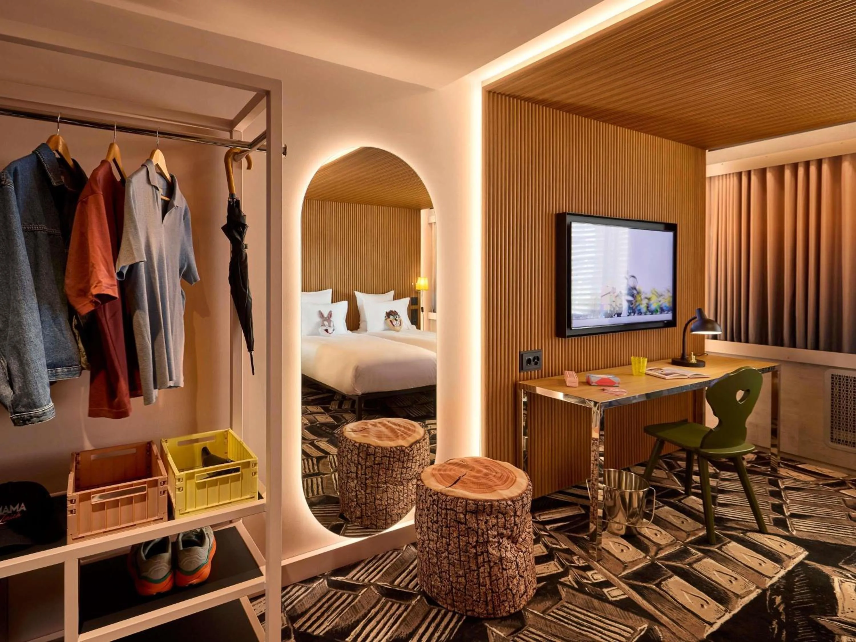 Bedroom, Bed in Mama Shelter Zurich