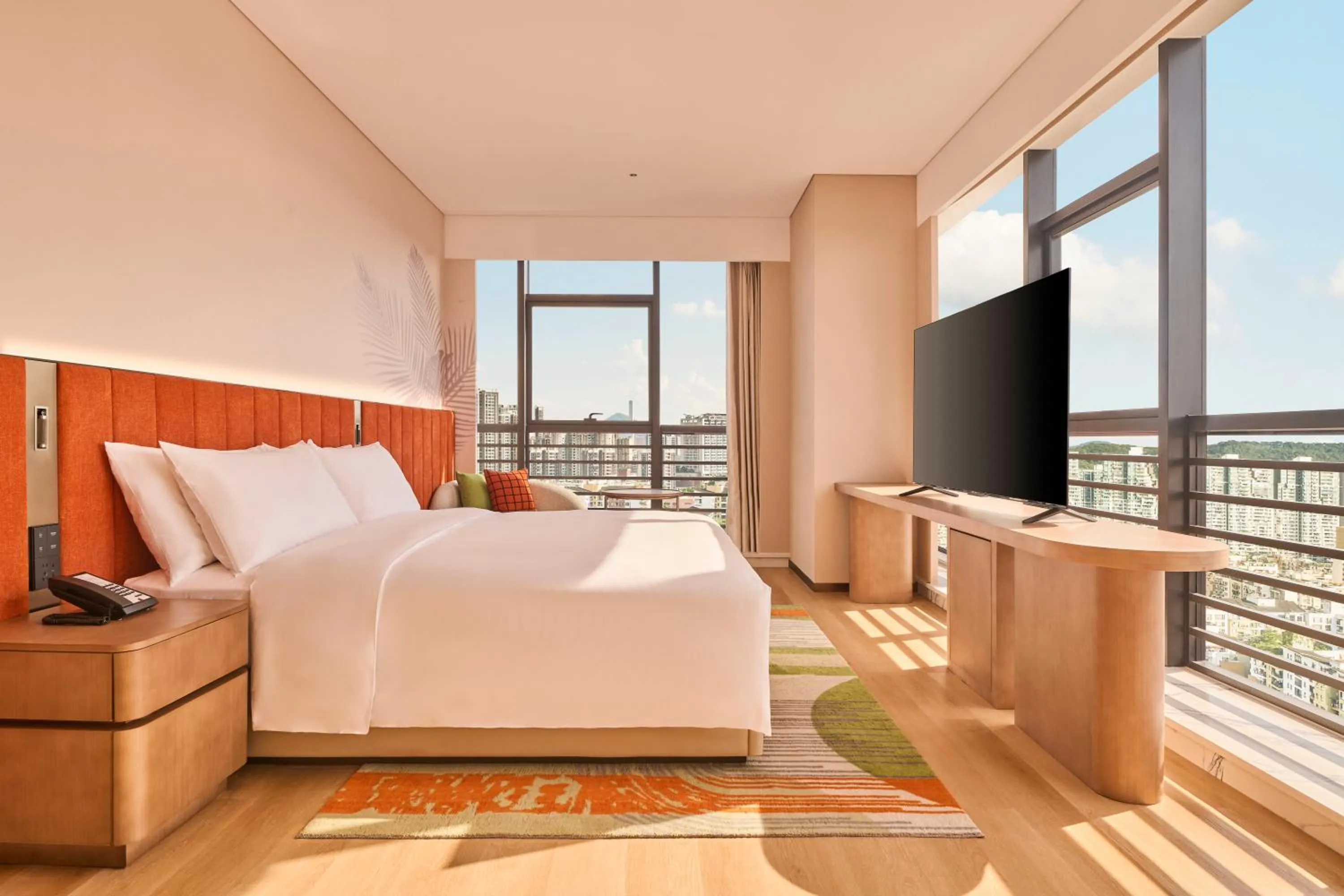 Decorative detail, Bed in Hilton Garden Inn Zhongshan South