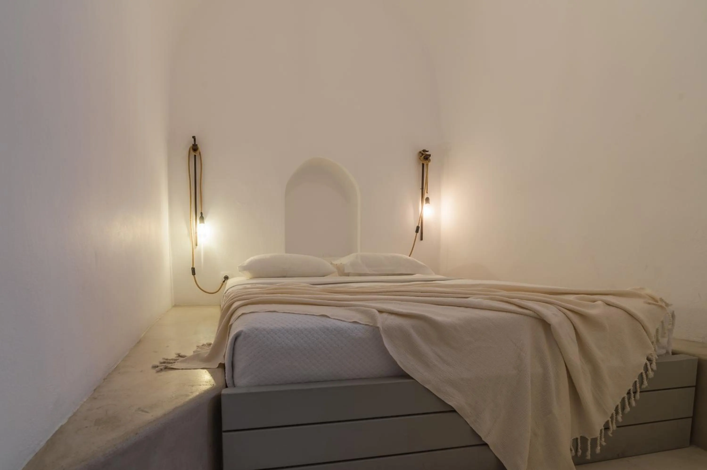 Bed in Kampanario Luxury Two-Bedroom Villa with Private Jacuzzi