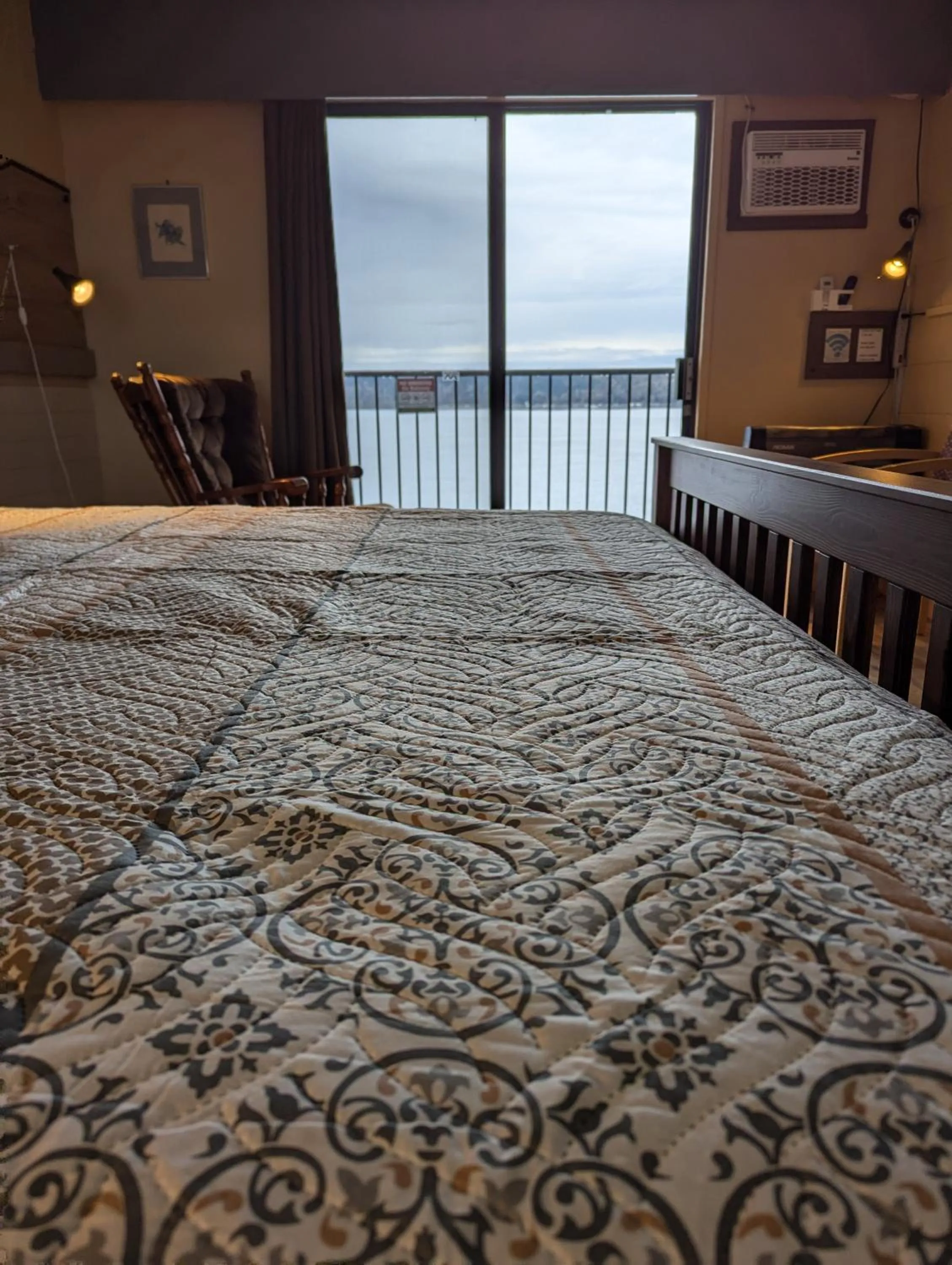 Bed in Above Tide Motel