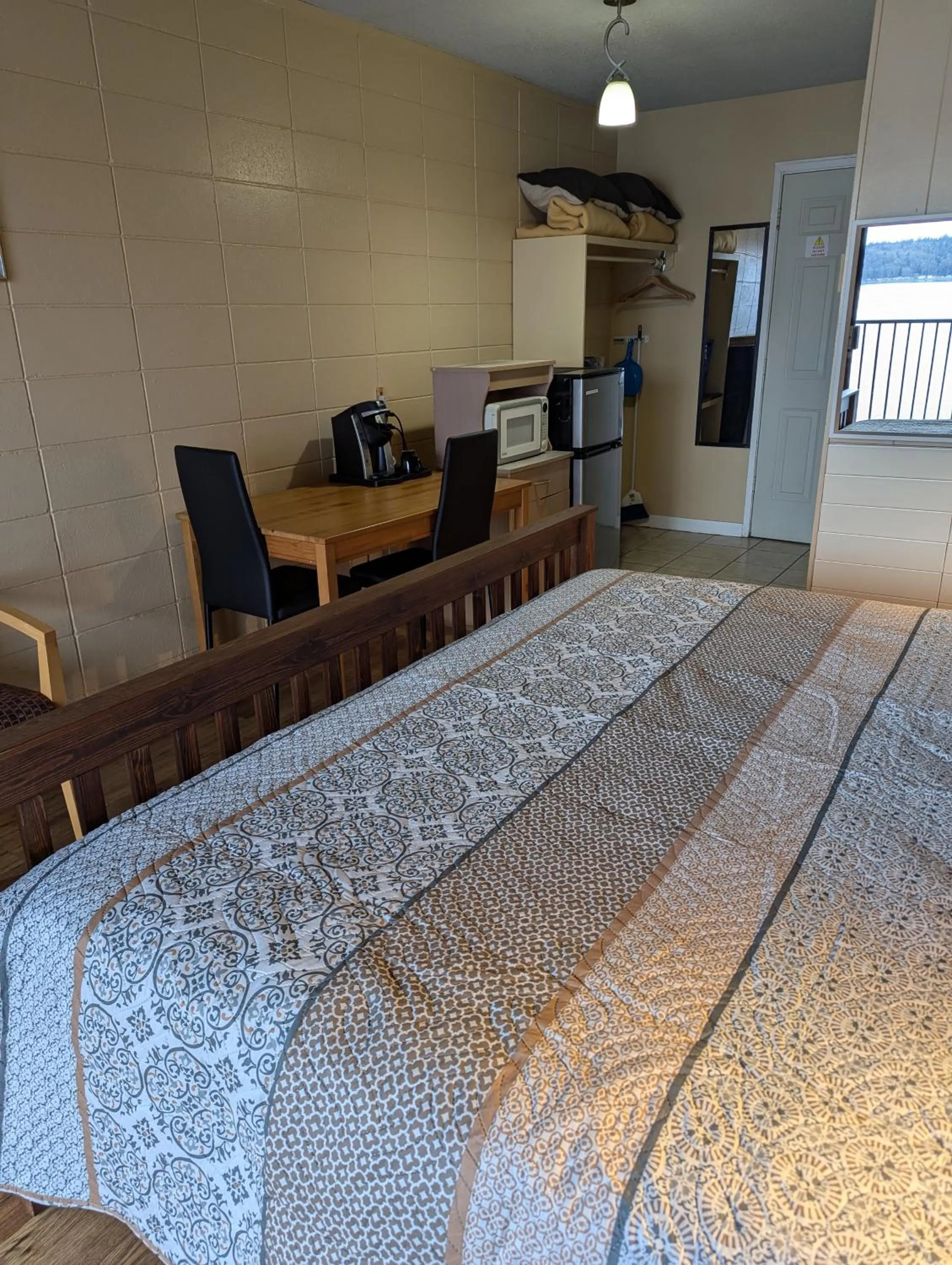 Bed in Above Tide Motel