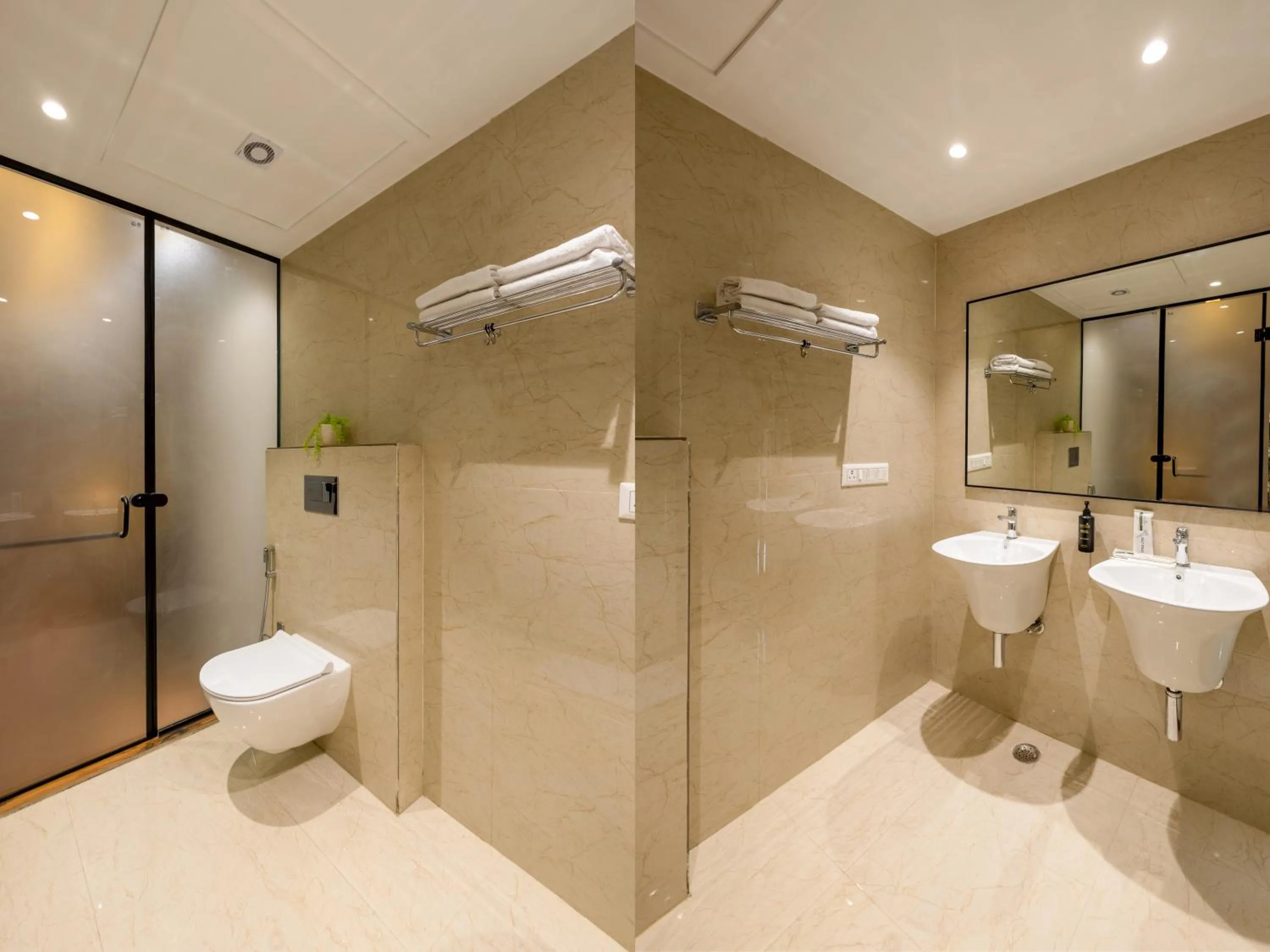 Shower in Saltstayz Premier Suite Chandigarh Mohali