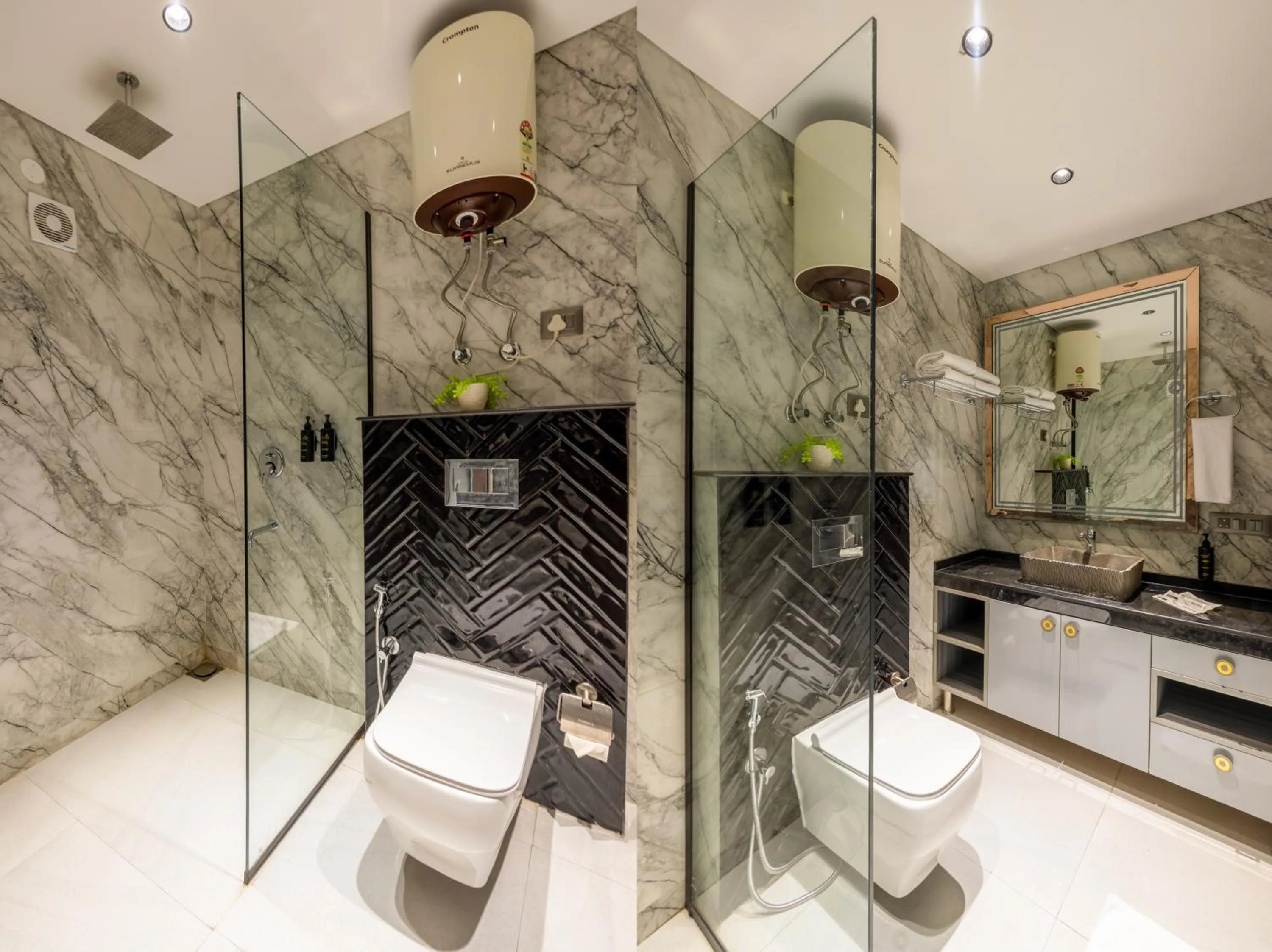 Shower in Saltstayz Premier Suite Chandigarh Mohali