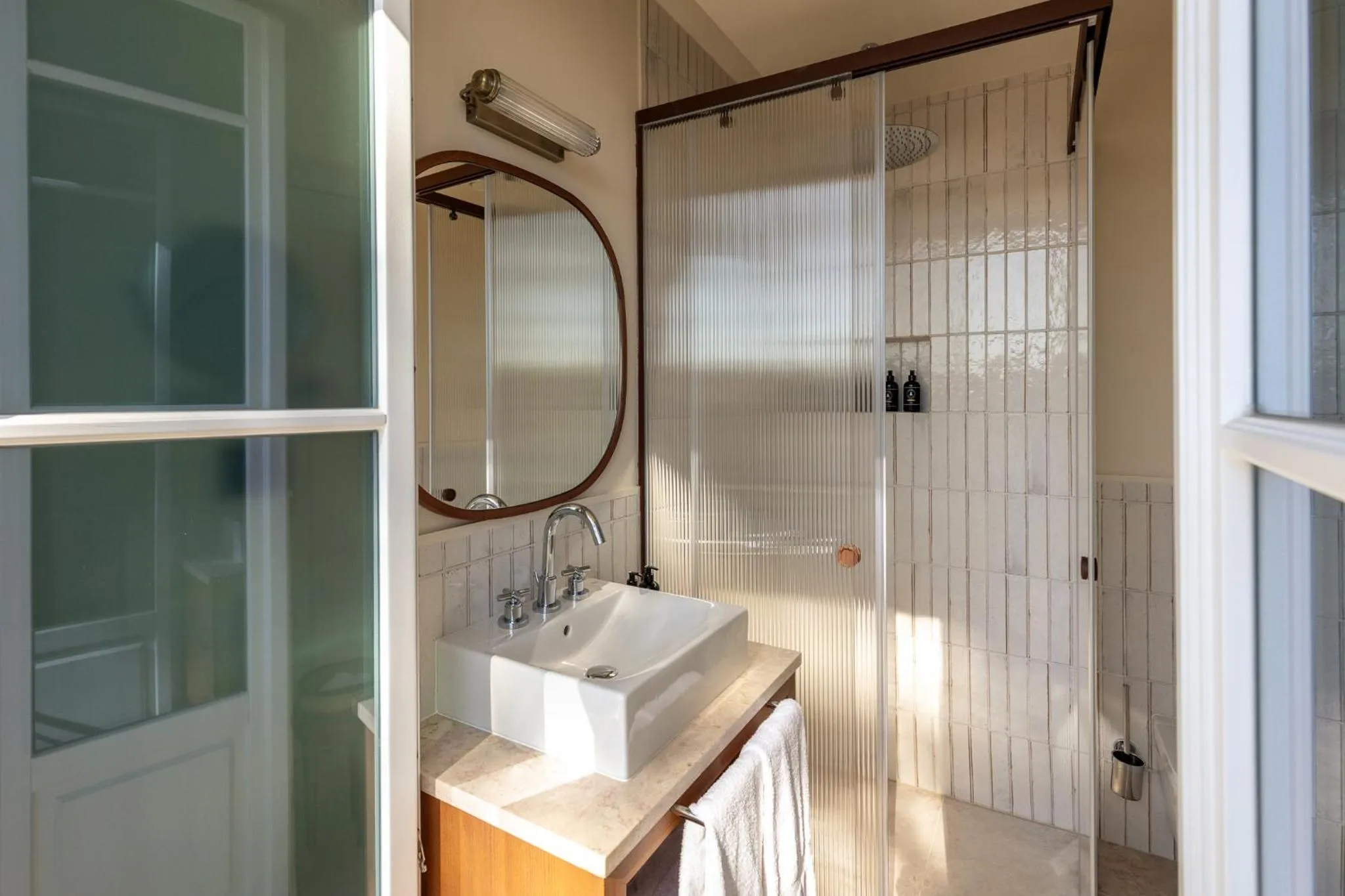 Shower in Palácio de Tavira, a Small Luxury Hotel of the World