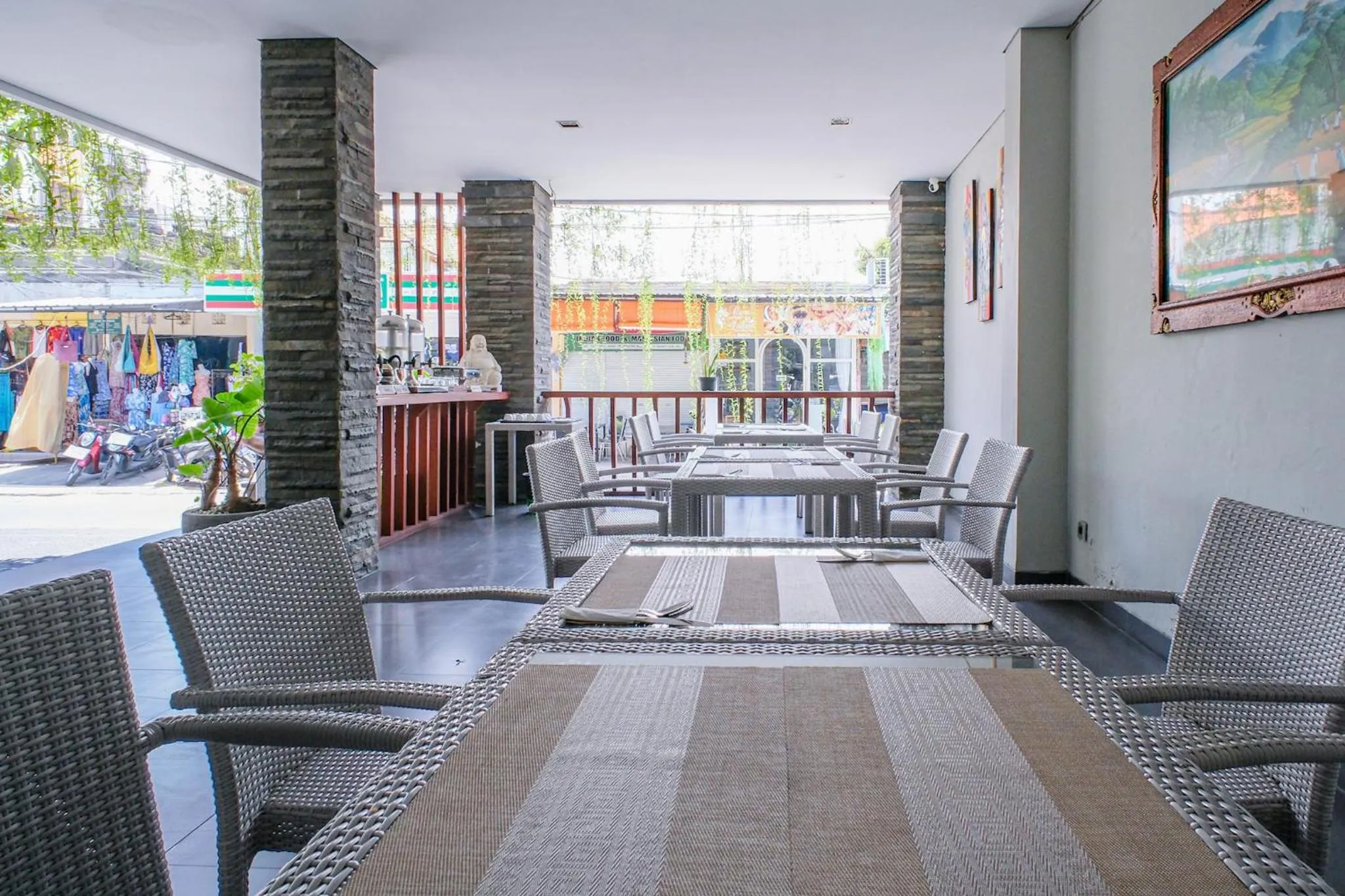 Dining area in Kamini Legian Hotel