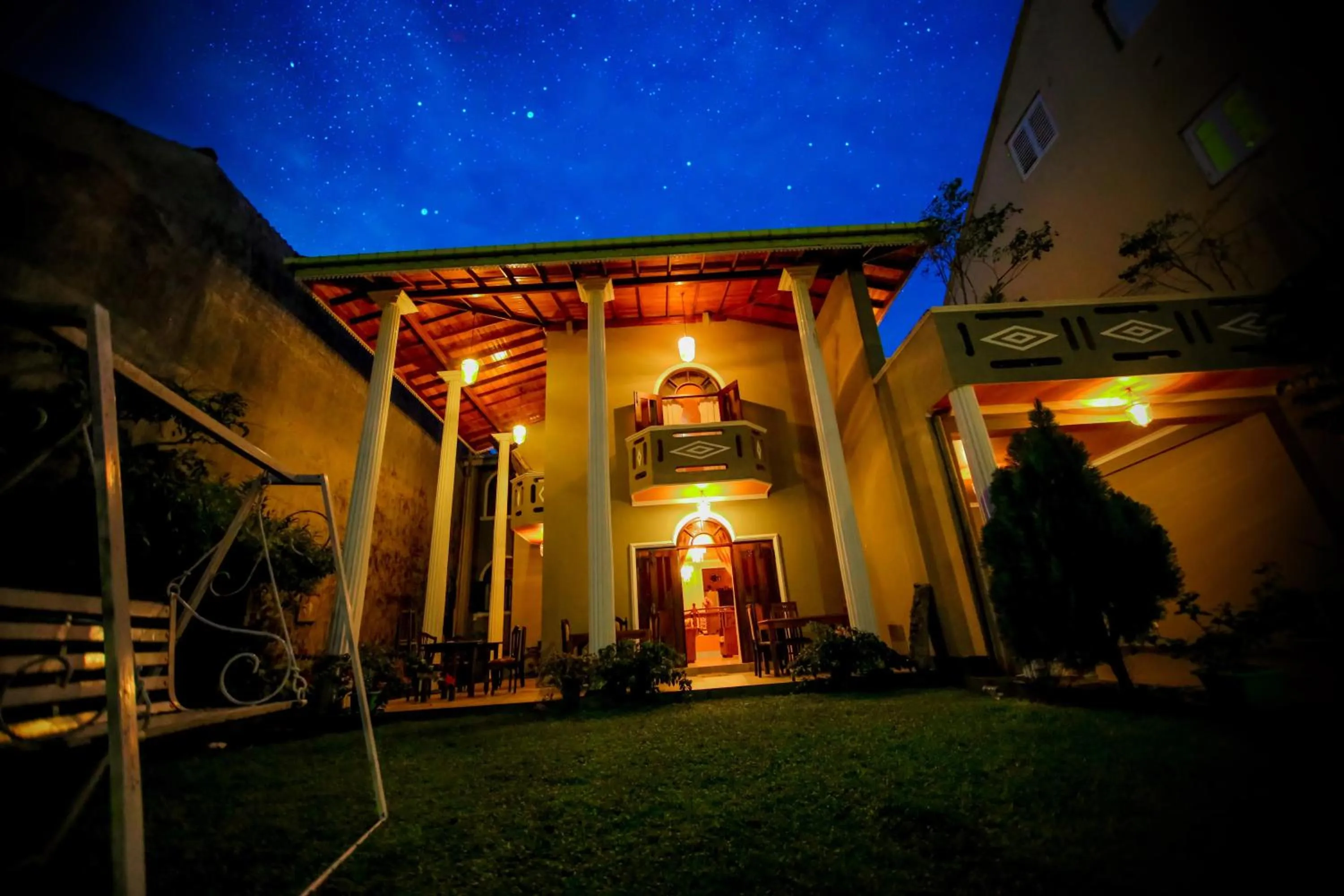 Garden view in The Frangipani motel