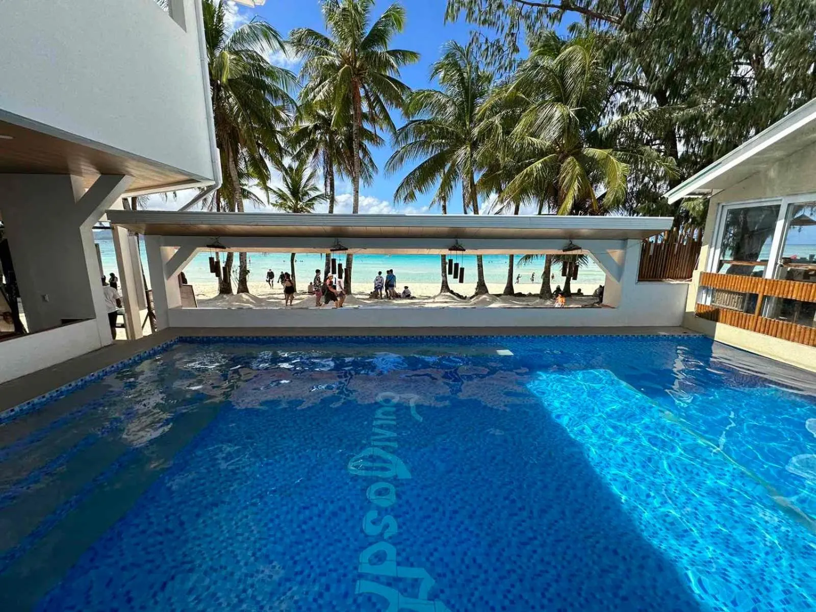 Pool view in Calypso Beach and Dive Resort