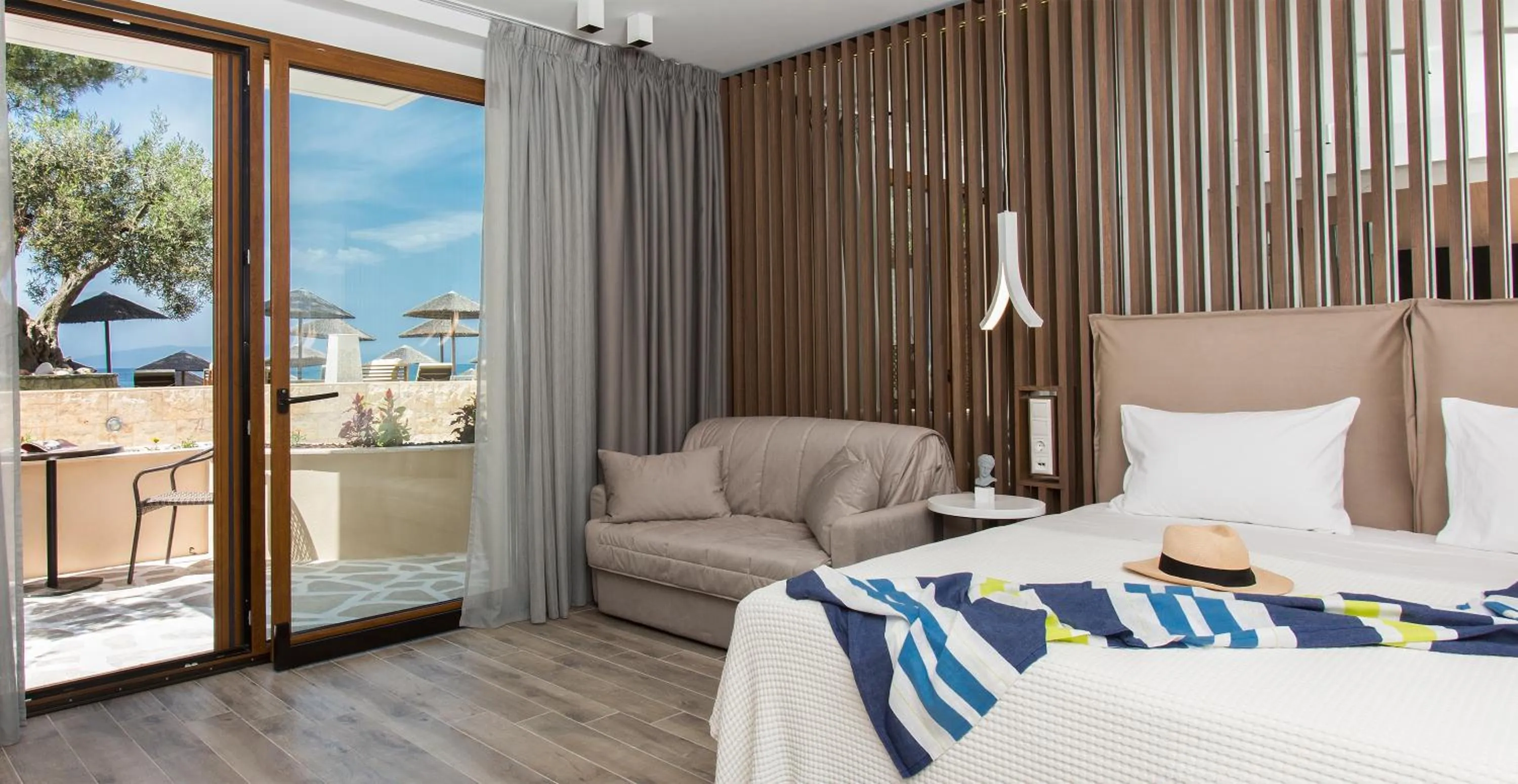 Photo of the whole room, Bed in Olympion Sunset Halkidiki