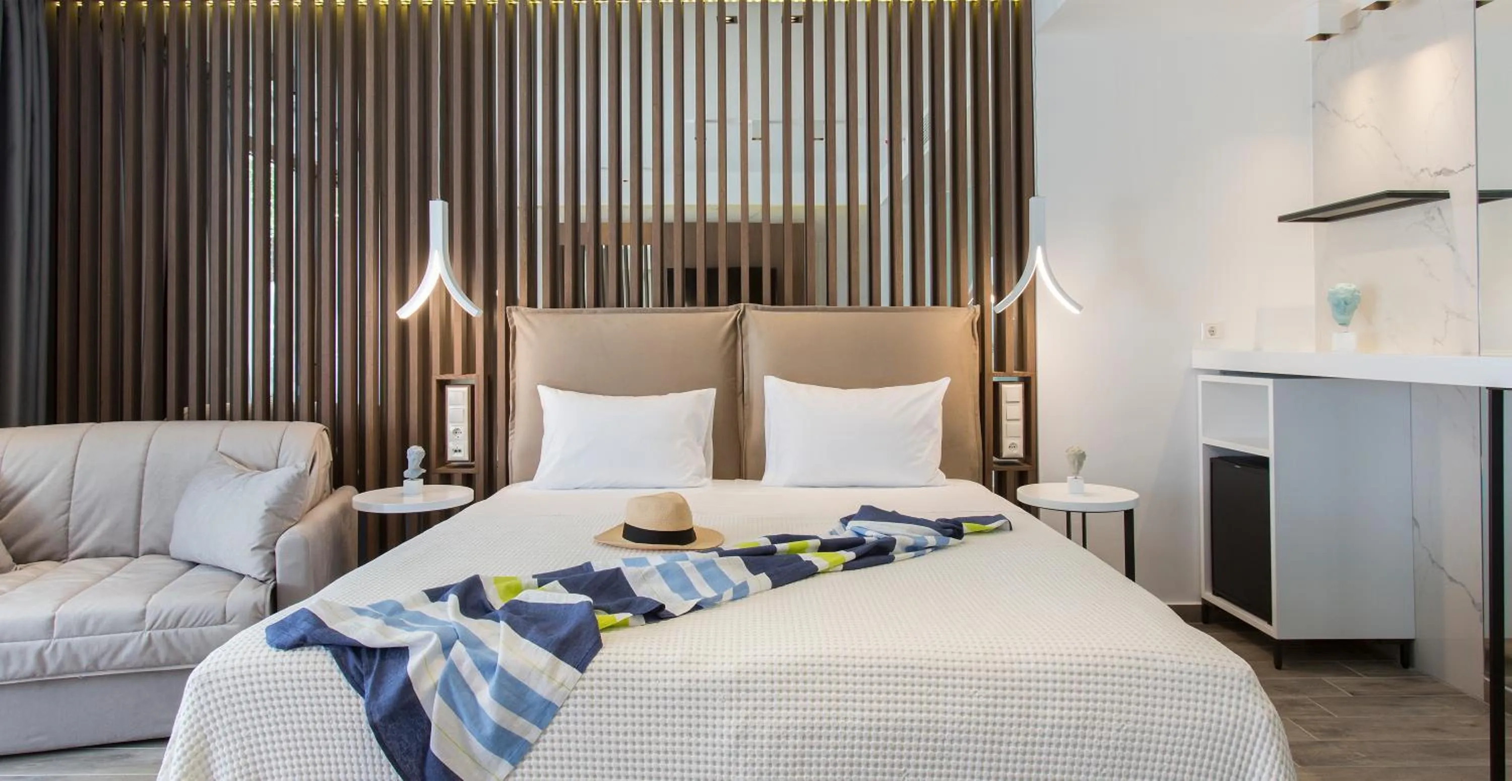 Photo of the whole room, Bed in Olympion Sunset Halkidiki