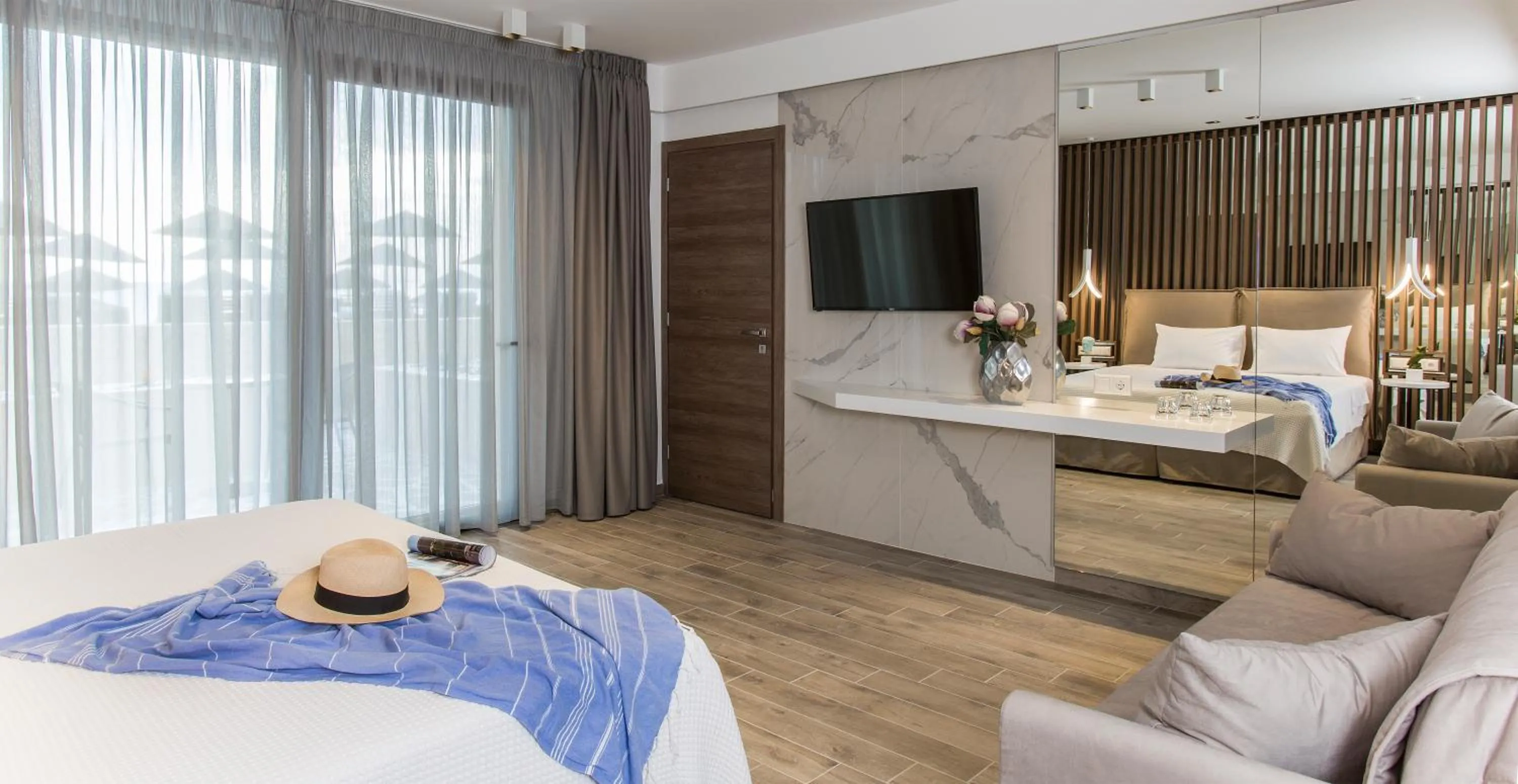 Photo of the whole room, Bed in Olympion Sunset Halkidiki