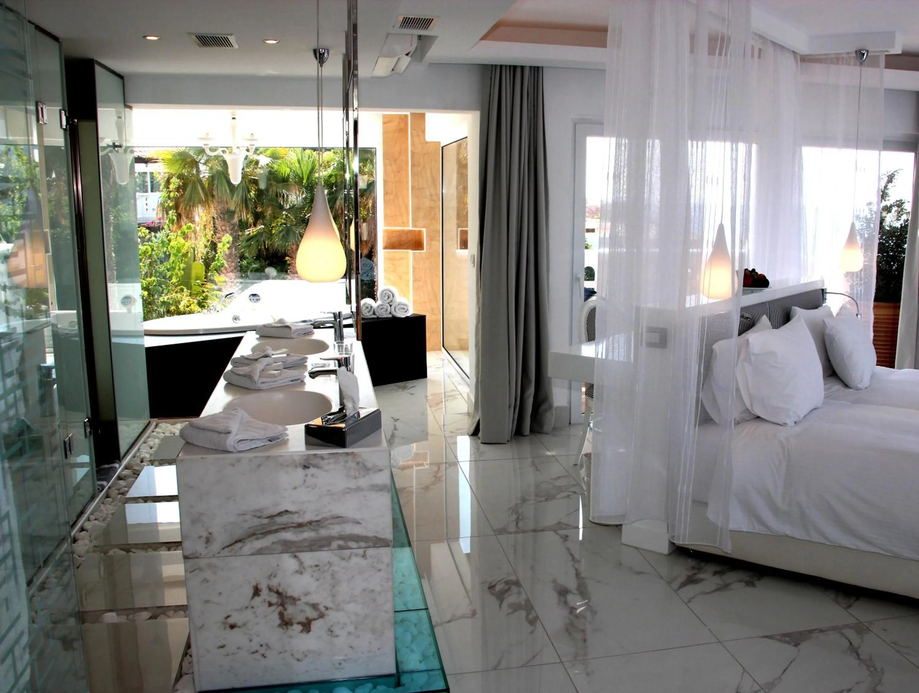 Bathroom, Bed in Minos Imperial Luxury Beach Resort & Spa Milatos