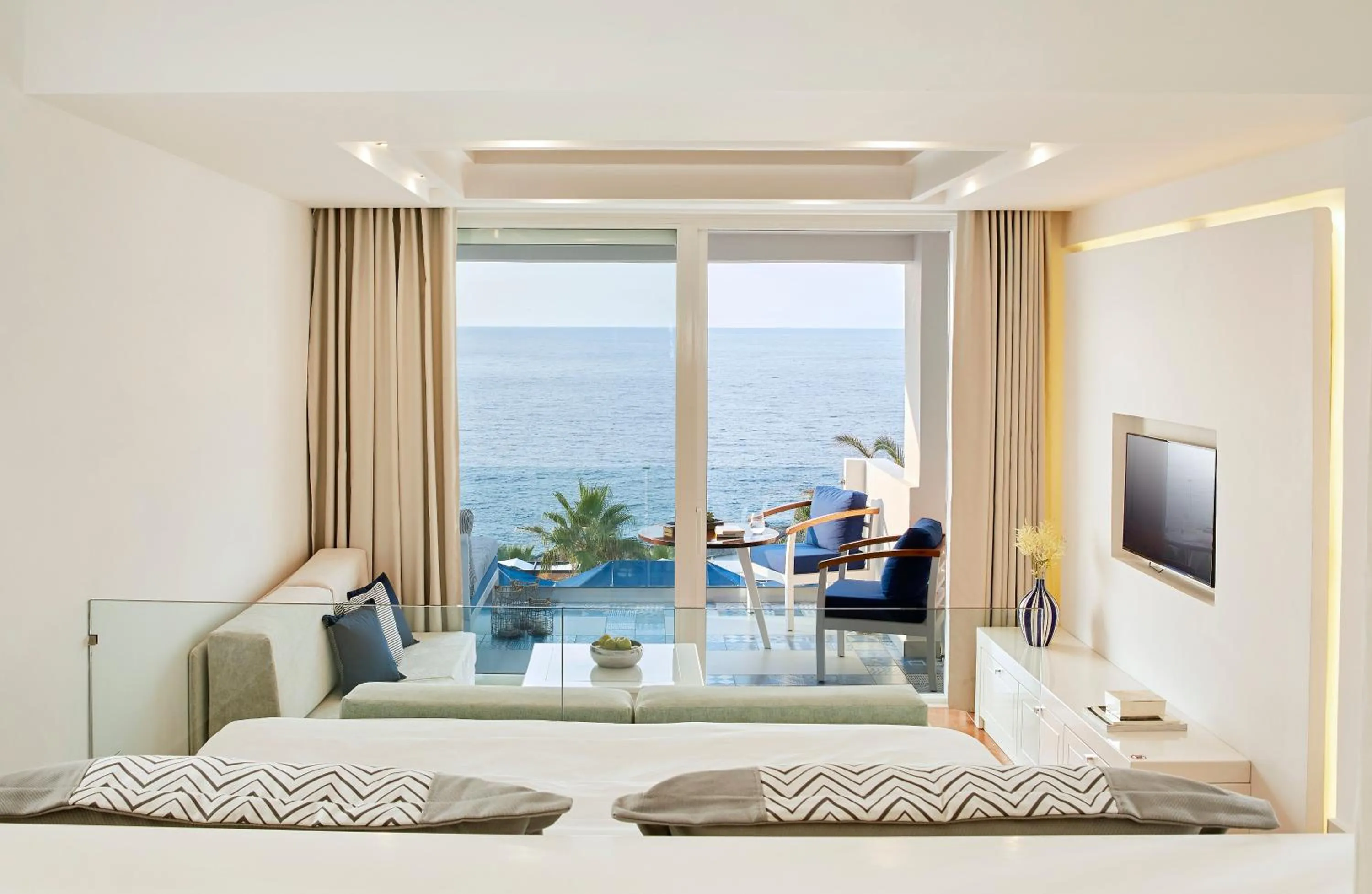 View (from property/room), Bed in Minos Imperial Luxury Beach Resort & Spa Milatos