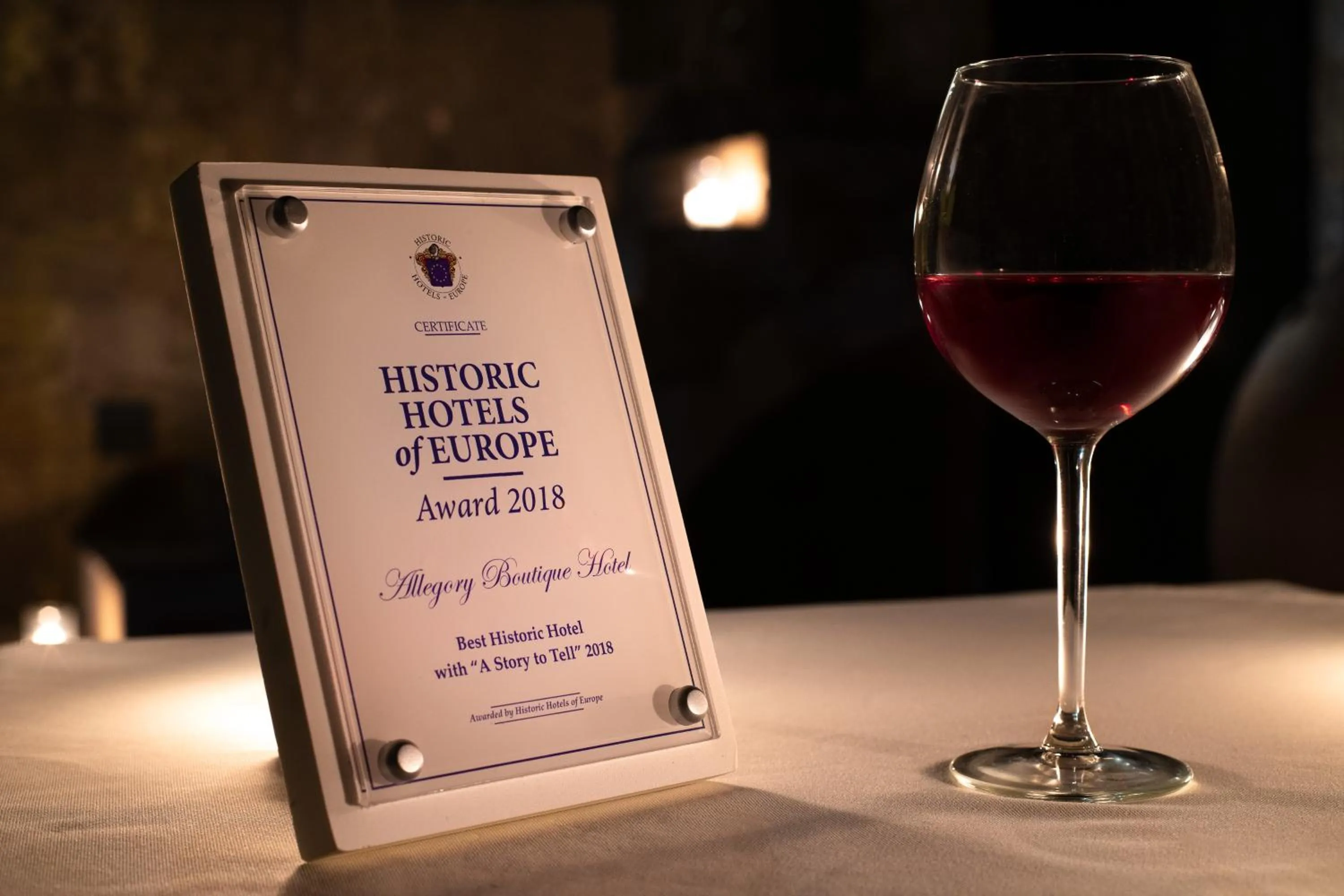 Certificate/Award in Allegory Boutique Hotel