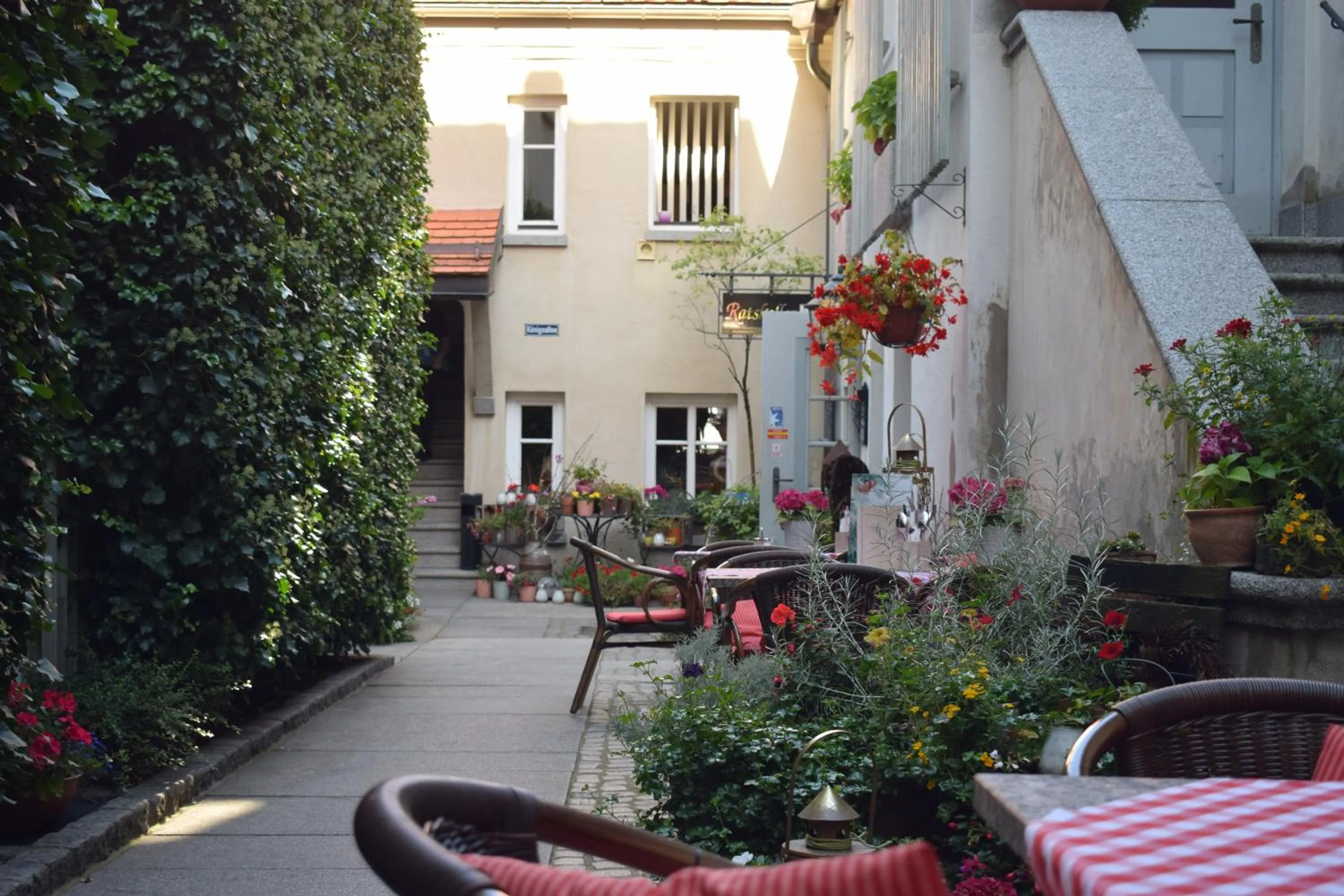 Patio in Akzent Hotel Goldner Hirsch