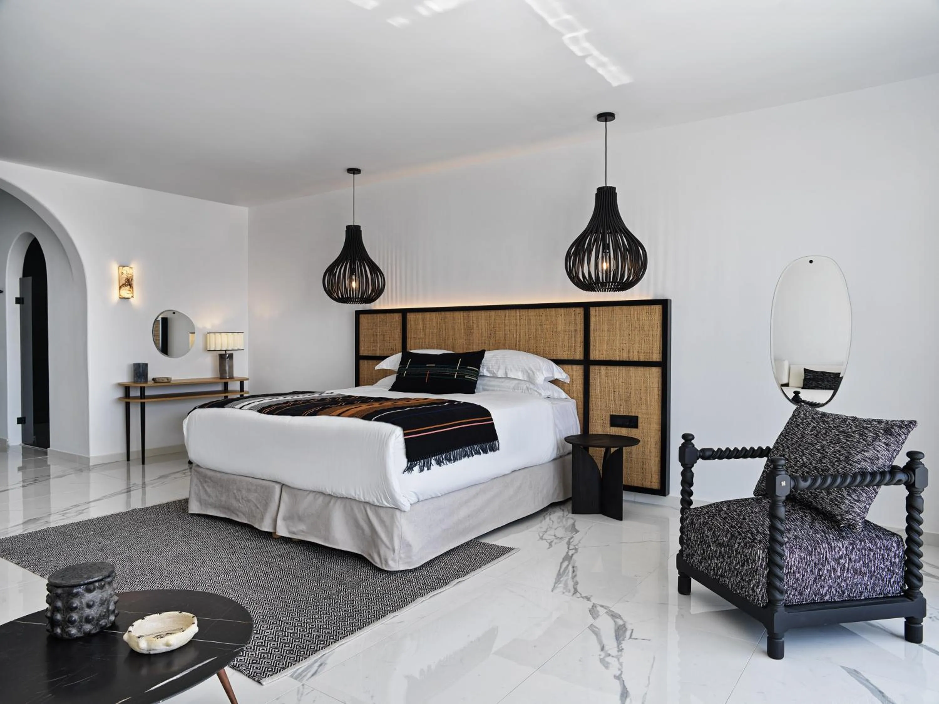 Bed in Kouros Hotel & Suites