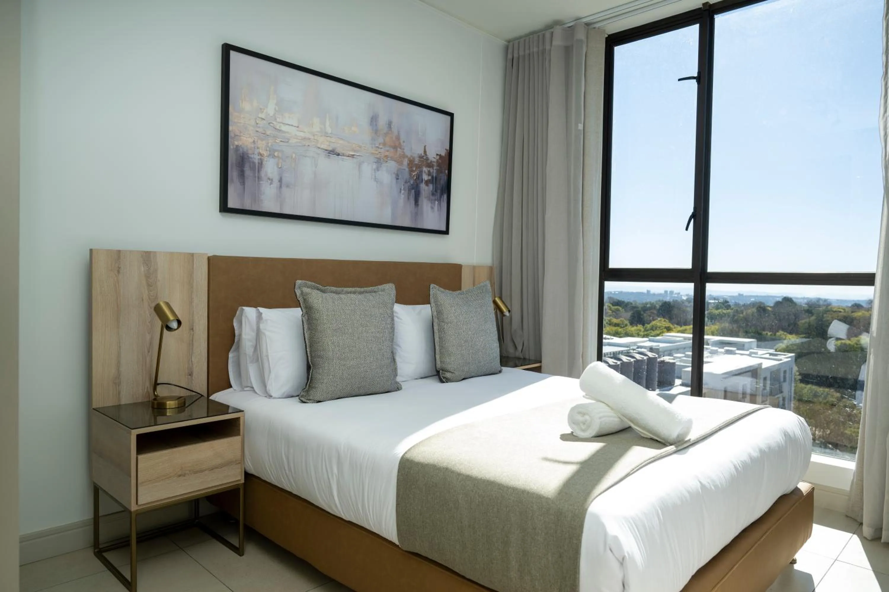 View (from property/room), Bed in One Rosebank Executive Apartment Hotel