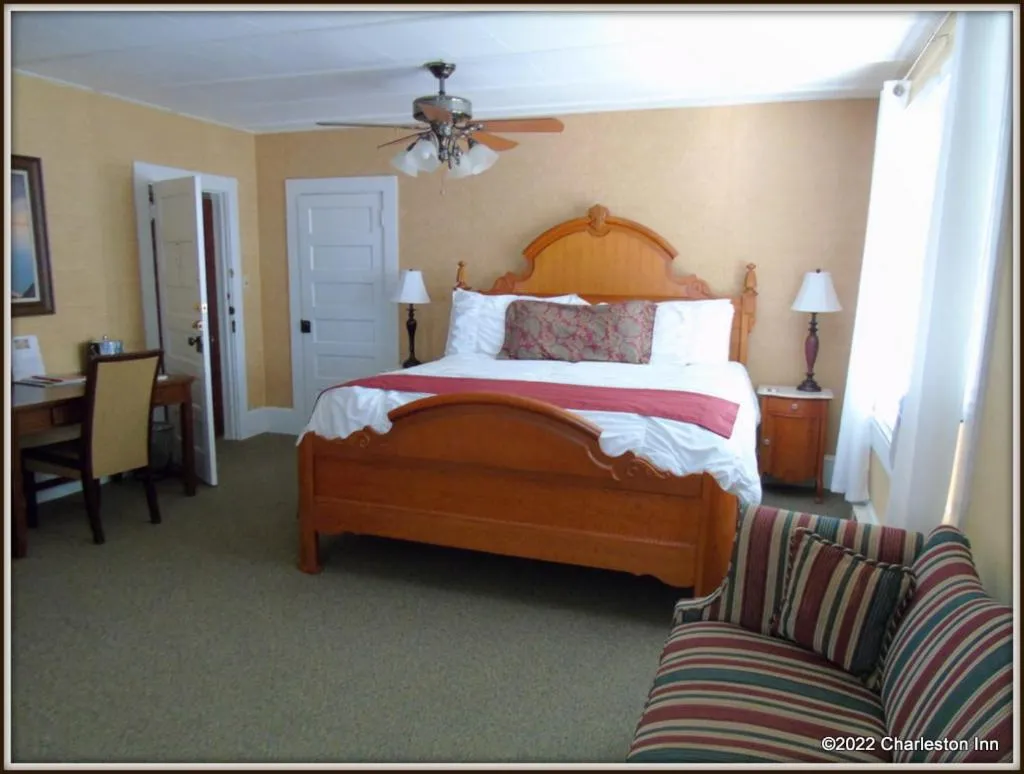 Bed in The Charleston Inn Hendersonville NC