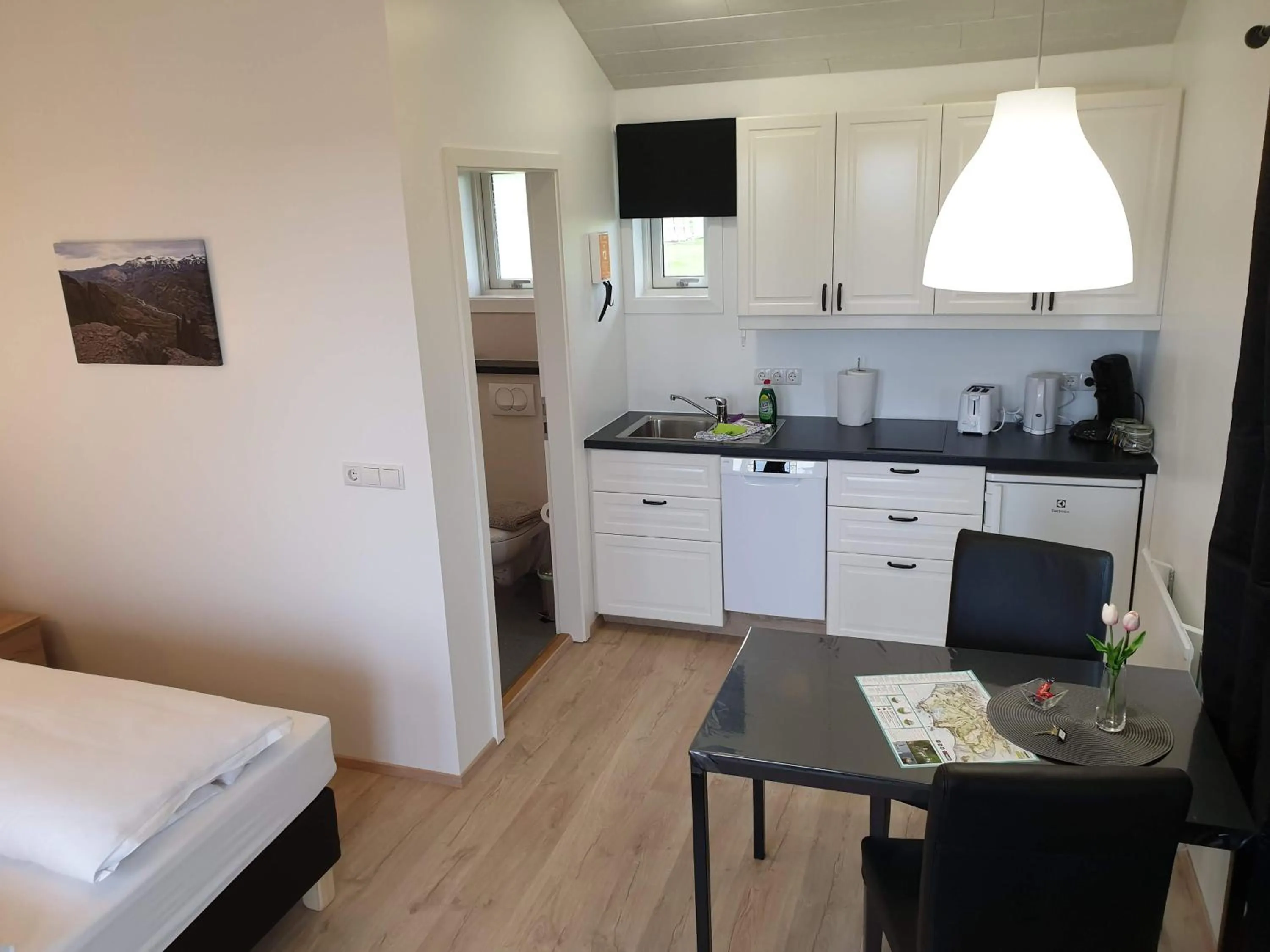 Kitchen or kitchenette in Hvammból Guesthouse