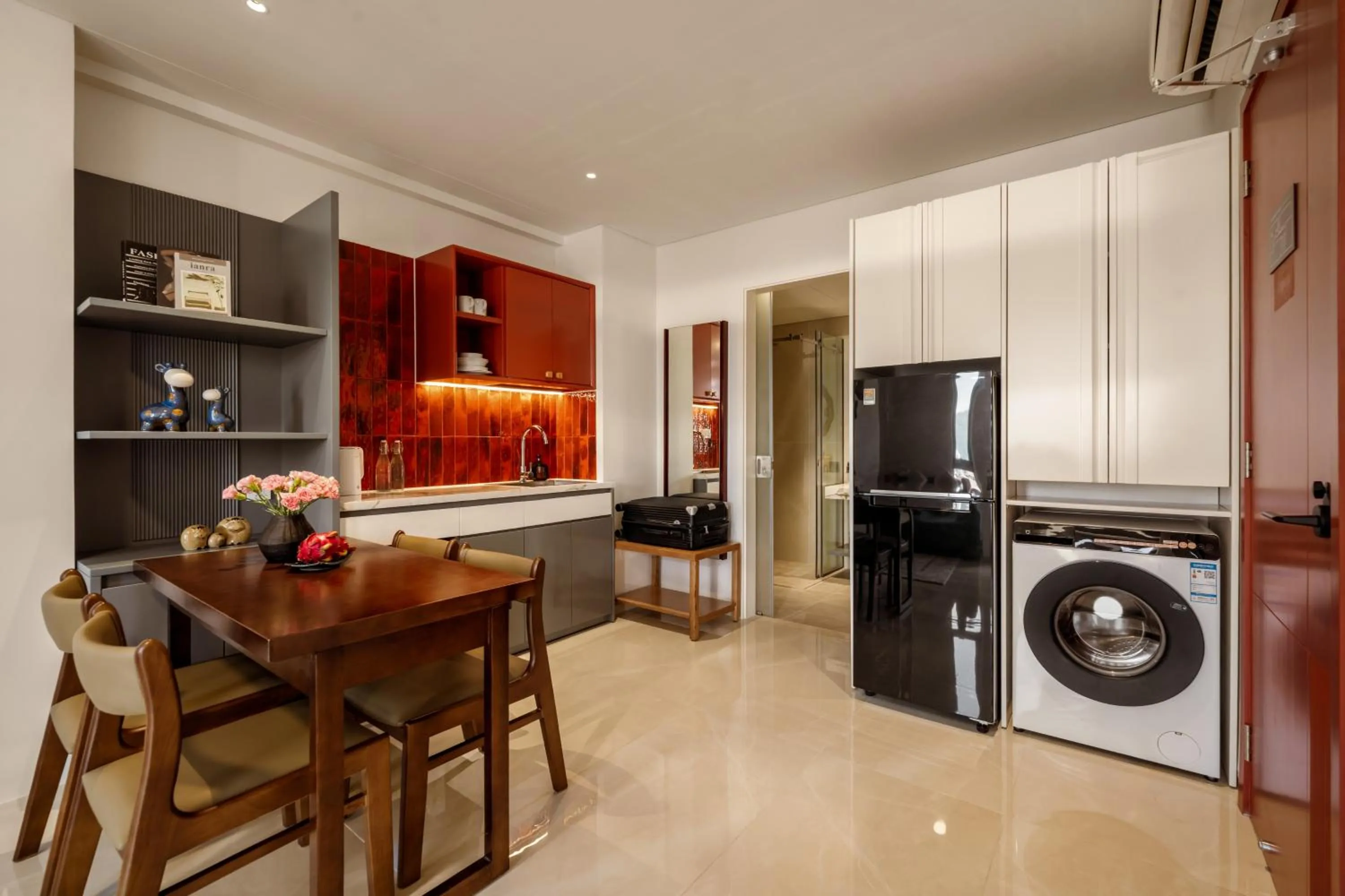 Kitchen or kitchenette in Amber Bay Hotel & Suites Da Nang