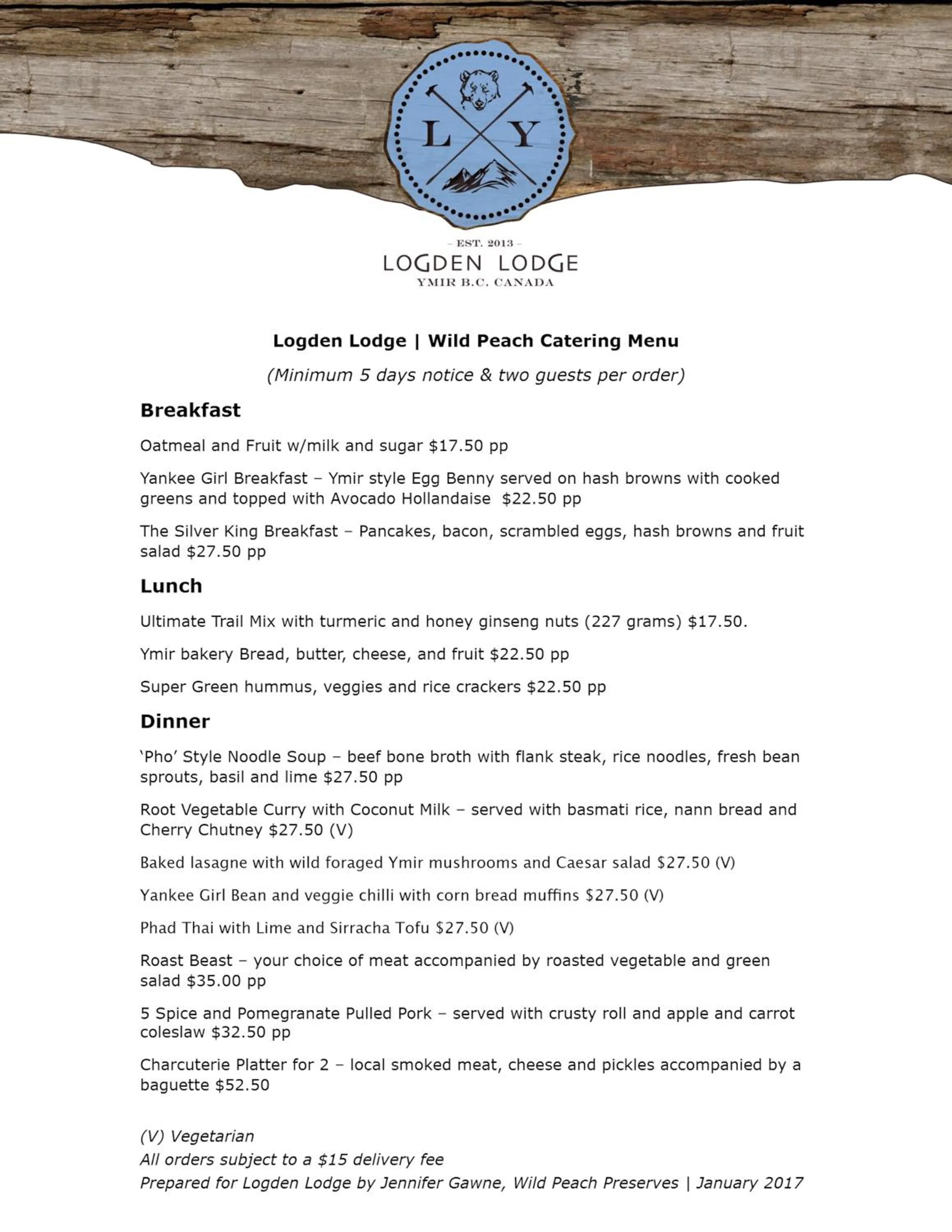 Food in Logden Lodge