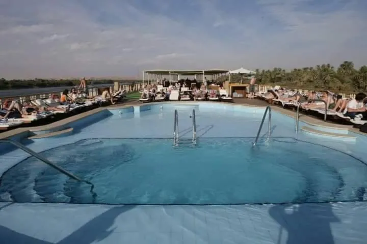 Swimming pool in nile cruise king boat
