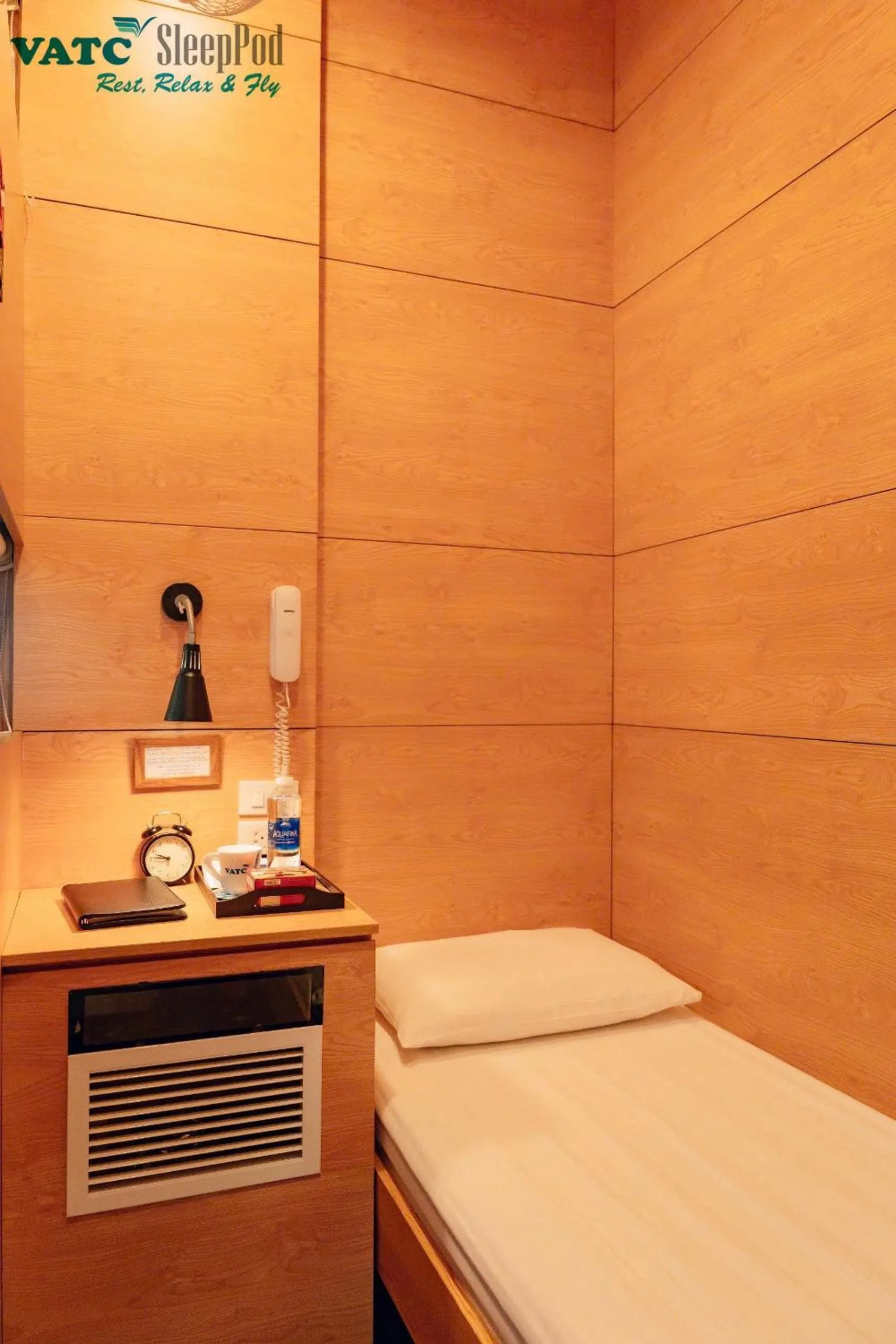 Bed in VATC Sleep Pod Terminal 2