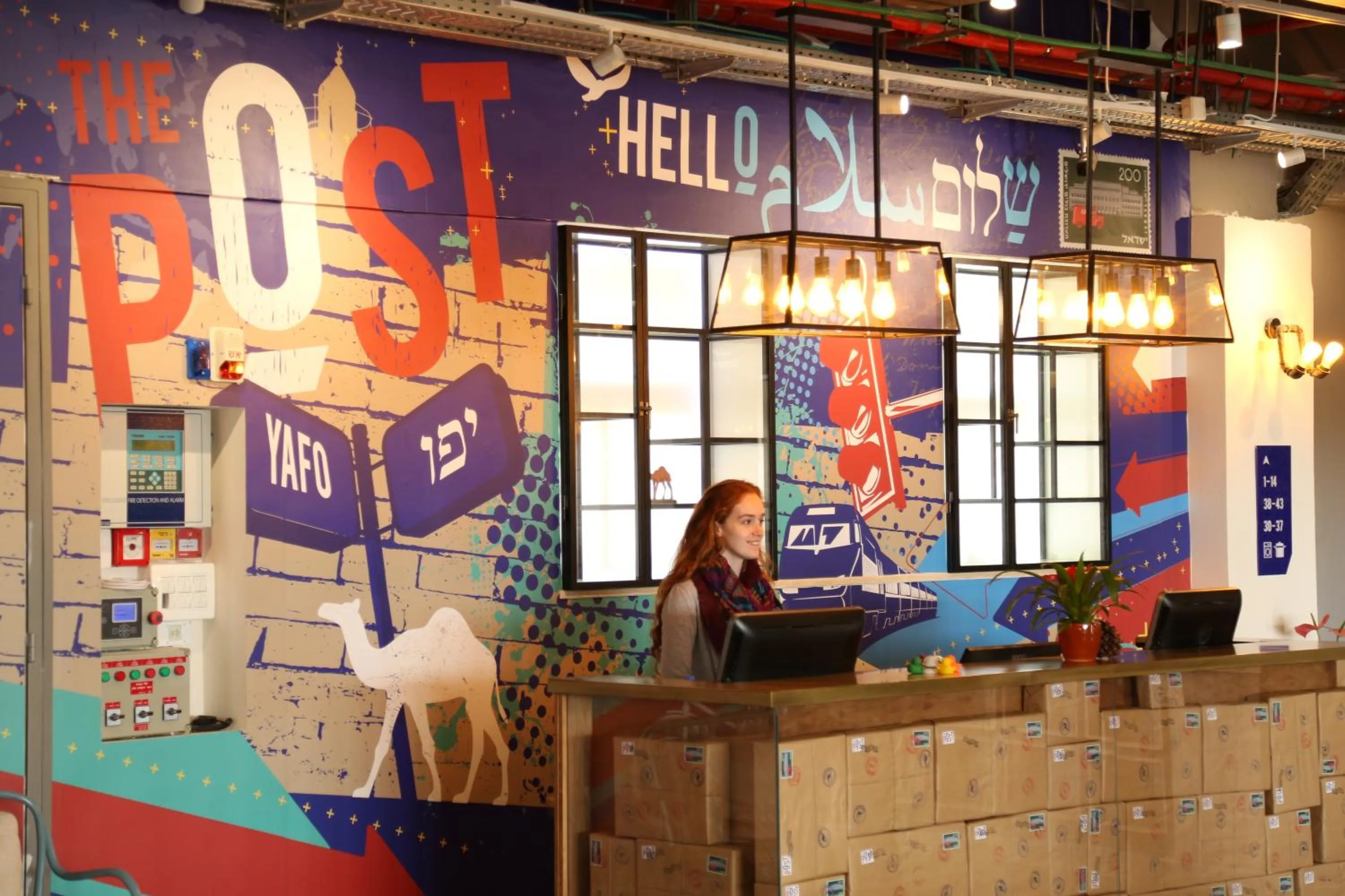 Lobby or reception in The Post Hostel Jerusalem