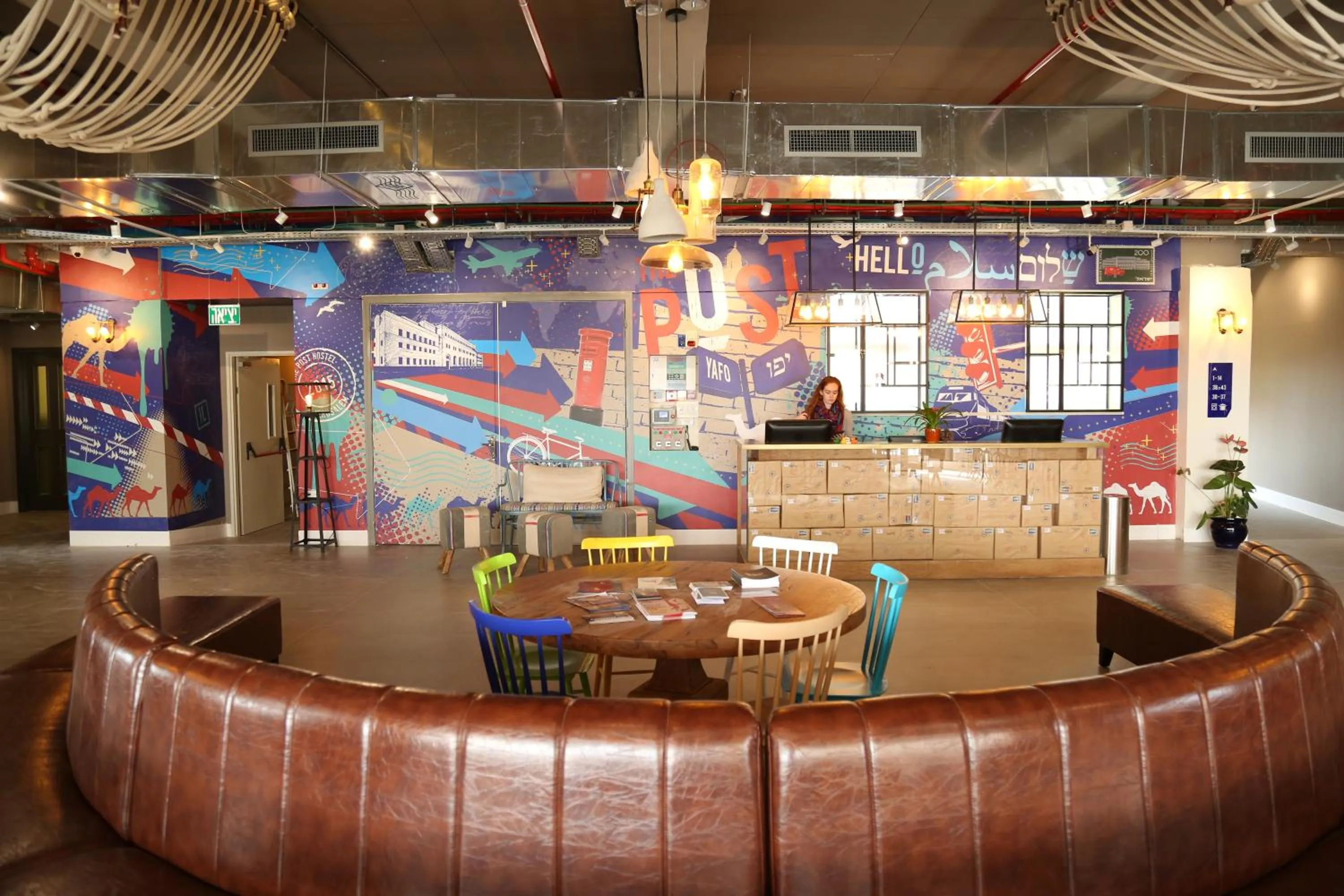 Lobby or reception in The Post Hostel Jerusalem