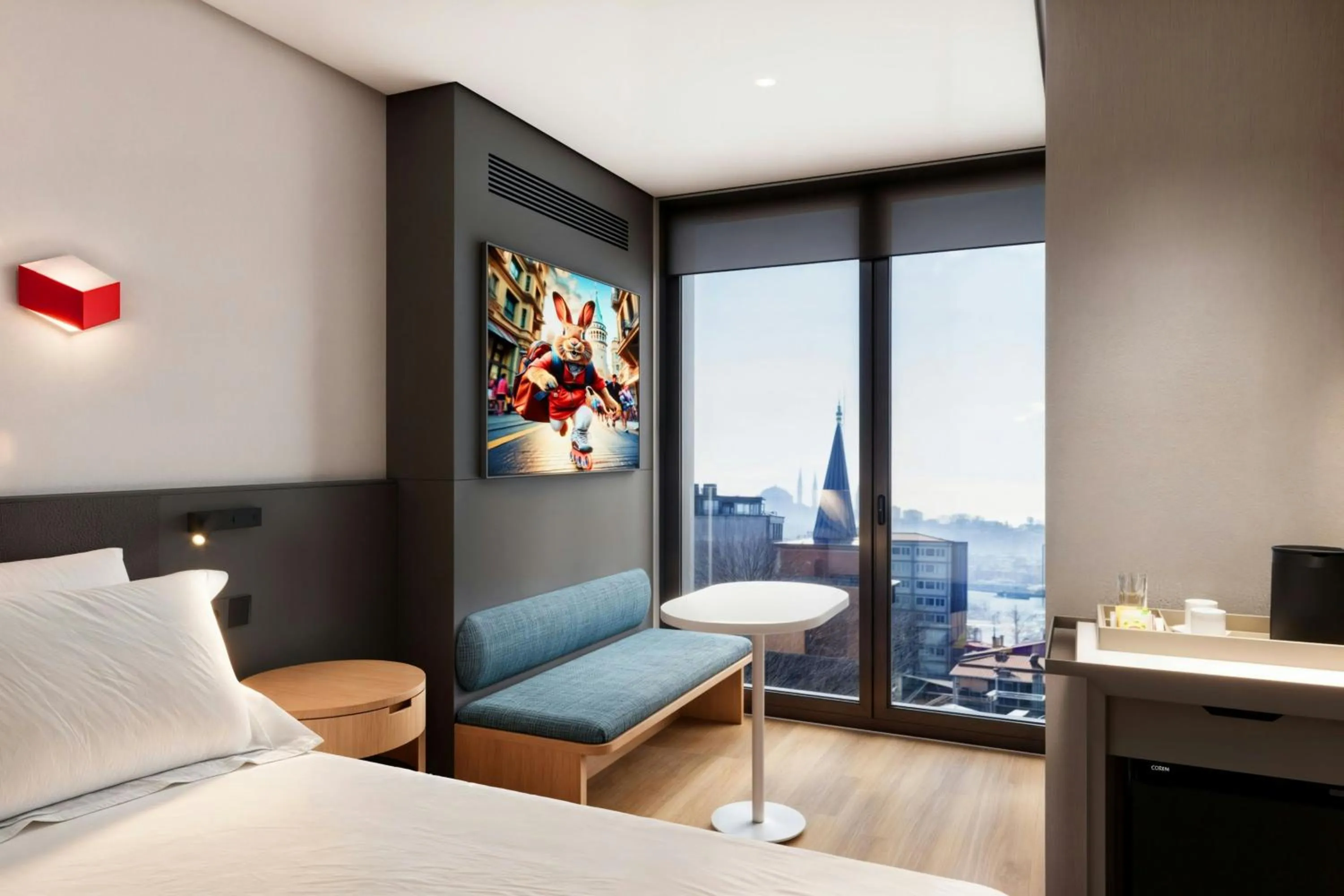 Photo of the whole room, Bed in Aloft Istanbul Karakoy