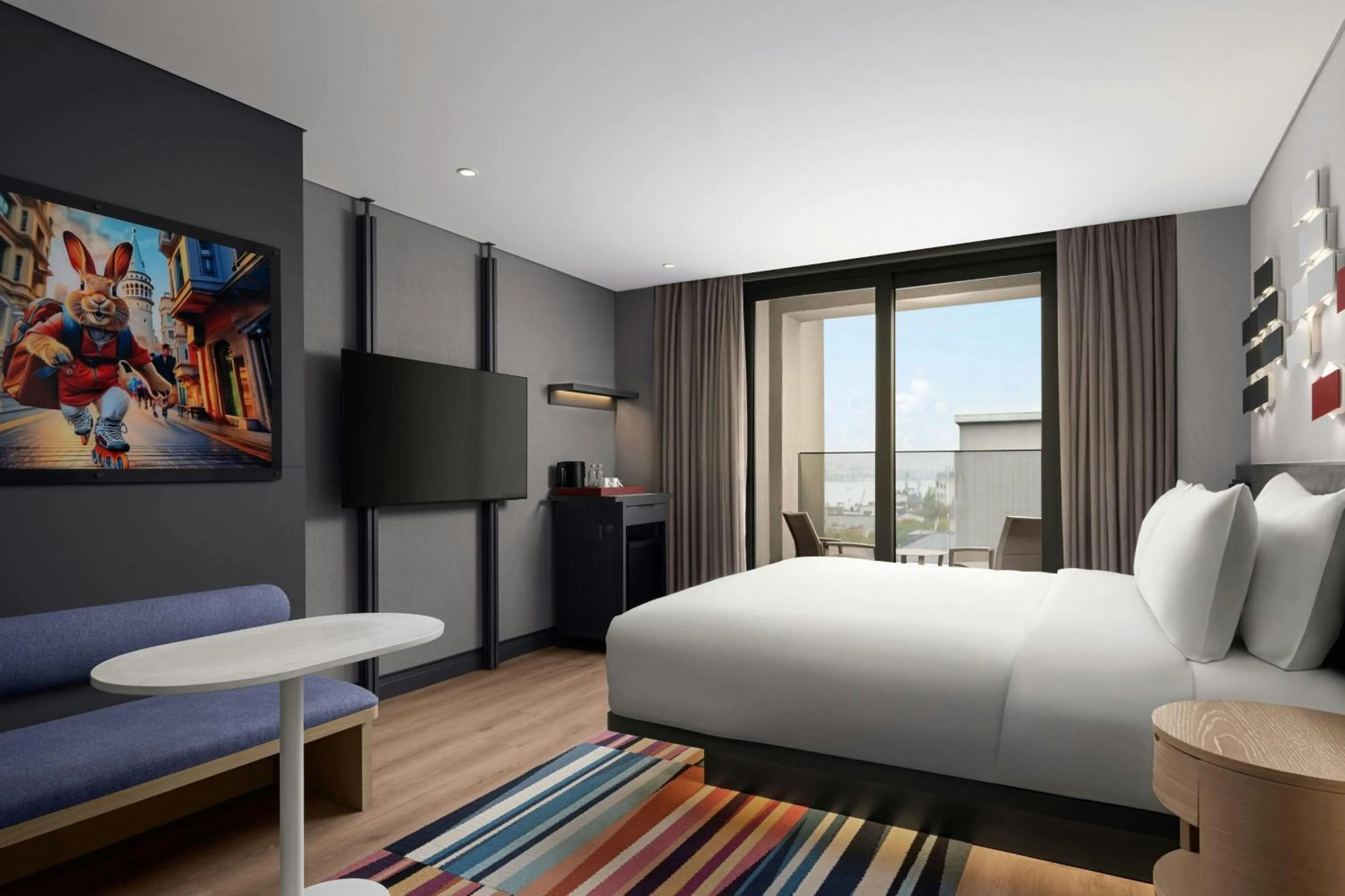 Photo of the whole room, Bed in Aloft Istanbul Karakoy
