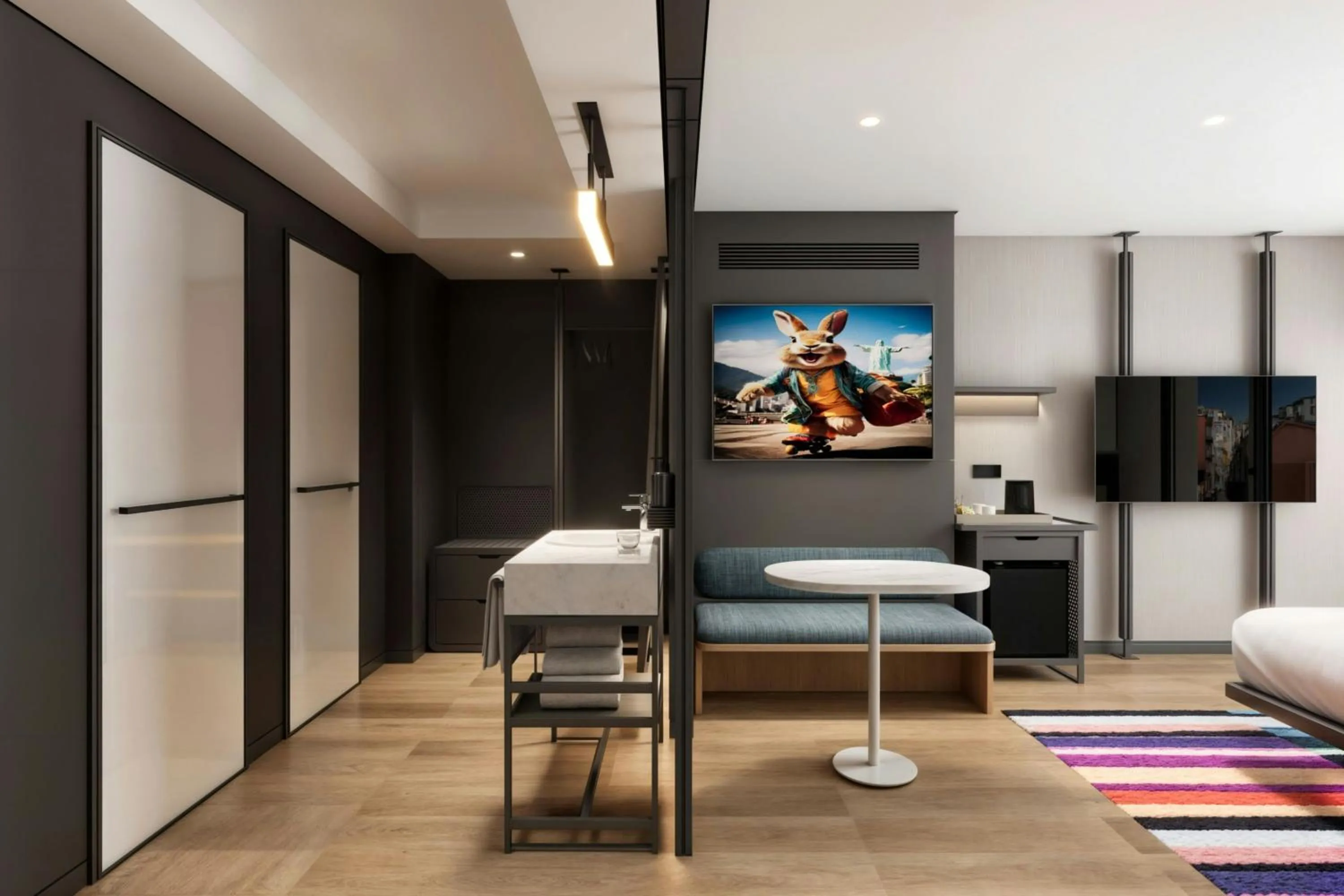 Photo of the whole room in Aloft Istanbul Karakoy