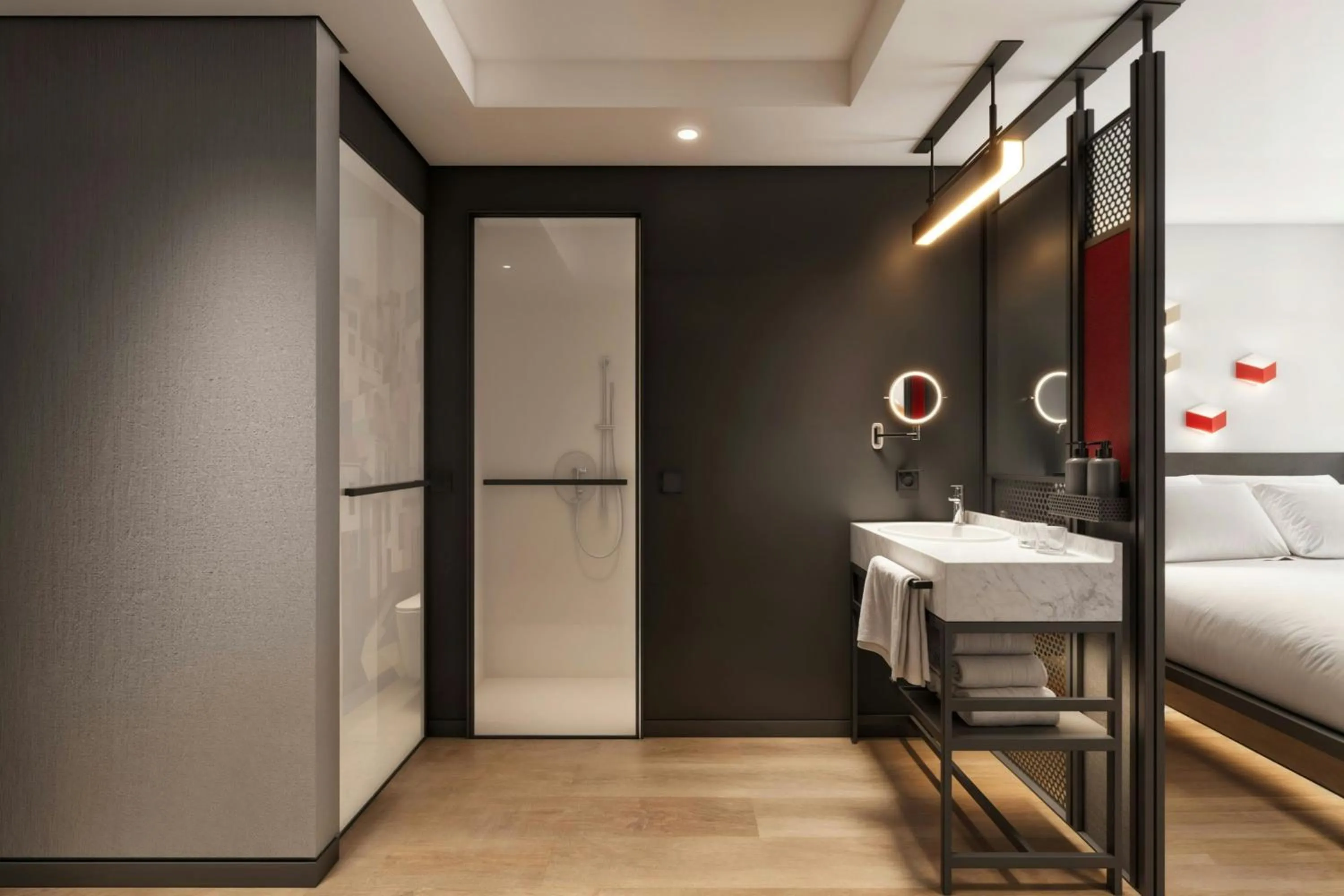 Bathroom, Bed in Aloft Istanbul Karakoy