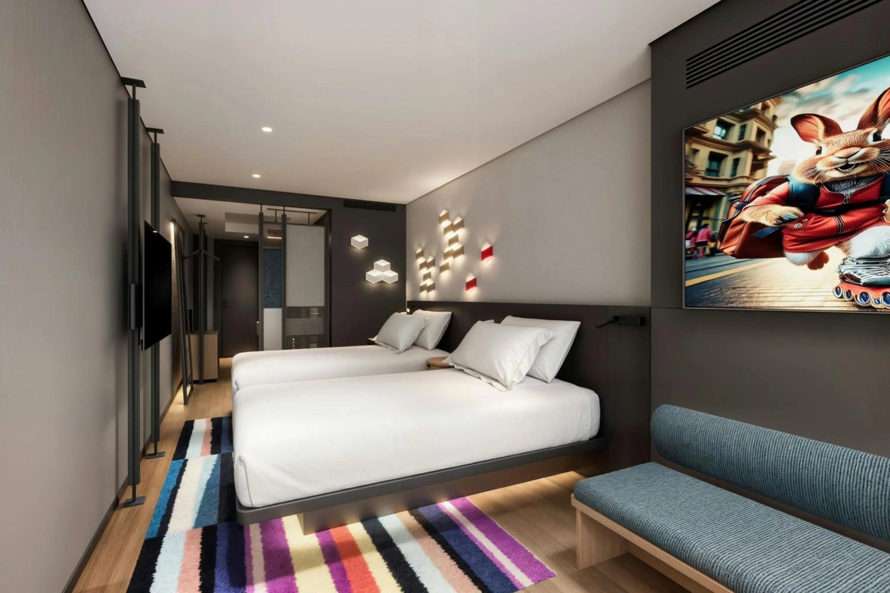 Photo of the whole room, Bed in Aloft Istanbul Karakoy