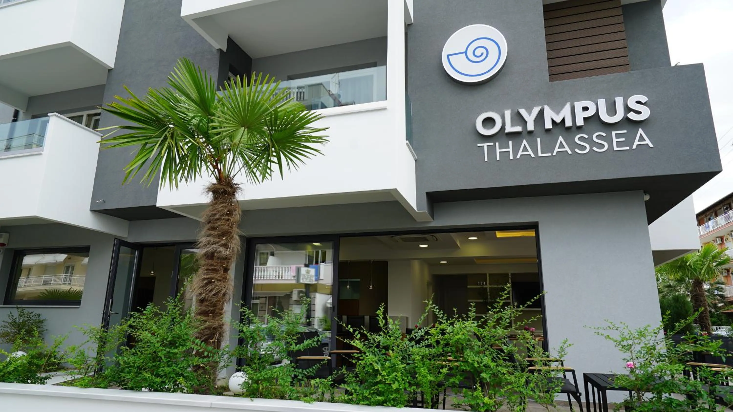Facade/entrance in Olympus Thalassea Boutique Hotel