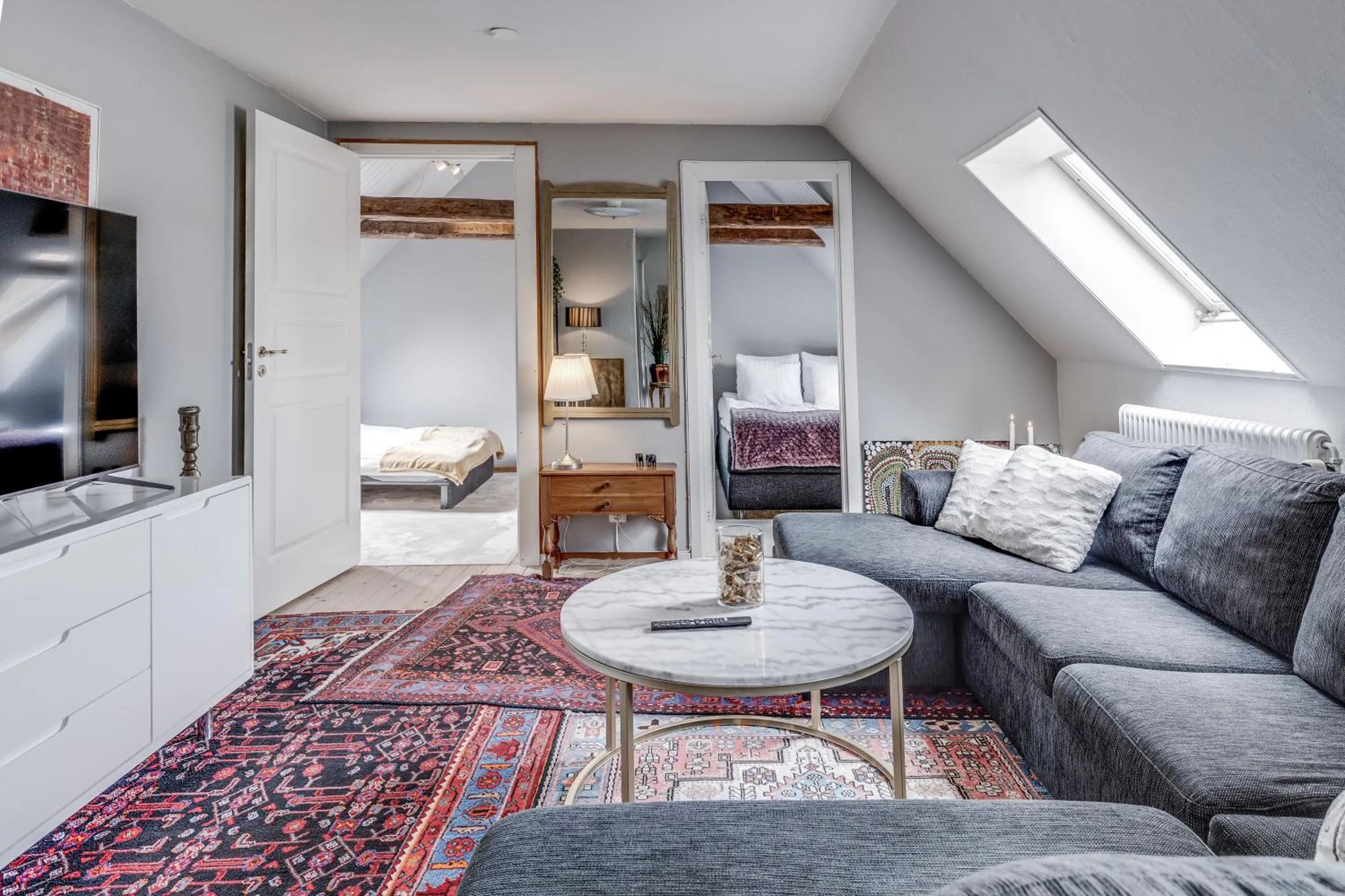 Living room in Cameo Boutique Hotell