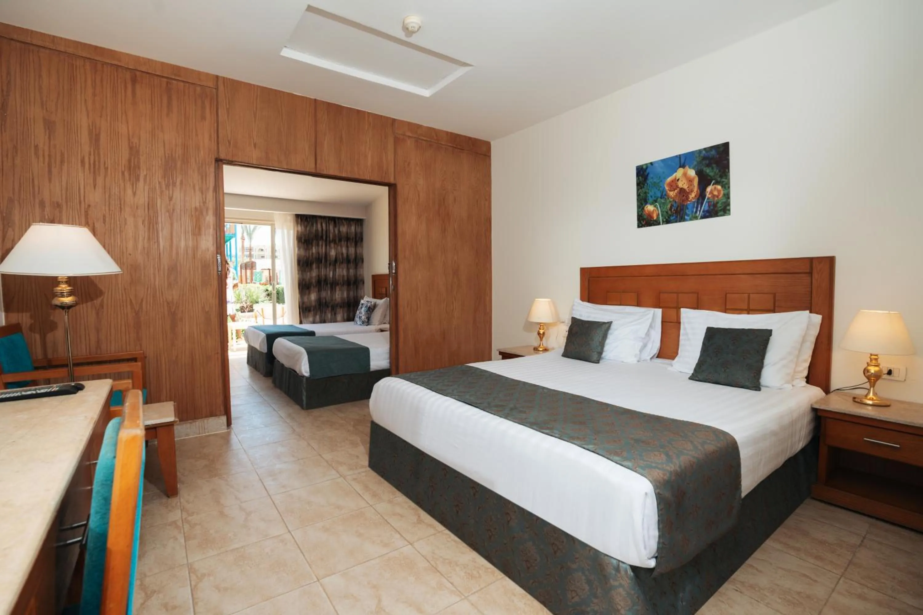 Bed in Riviera Aqua Park Resort