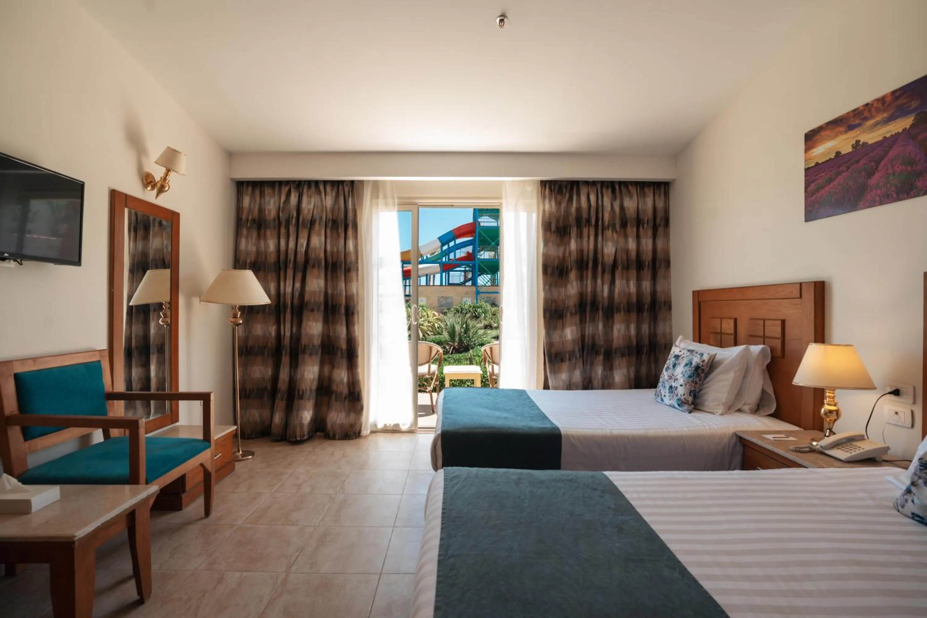 Bed in Riviera Aqua Park Resort