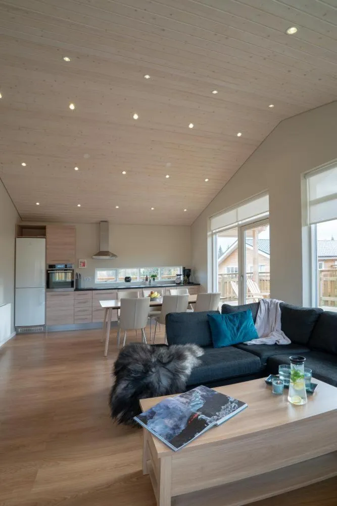 Kitchen or kitchenette in Hotel Kjarnalundur- Aurora Dream - Lodges and Rooms