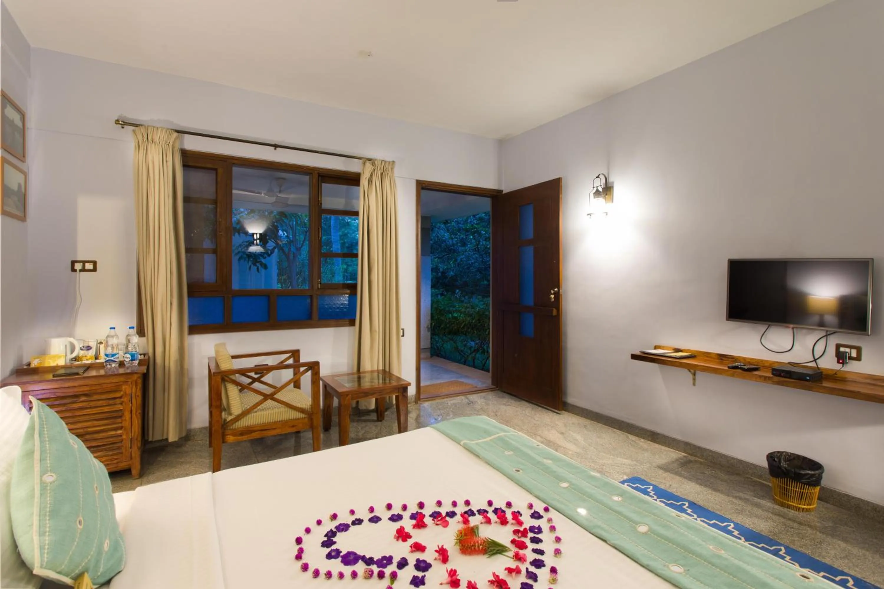 Bed in Heritage Resort Hampi