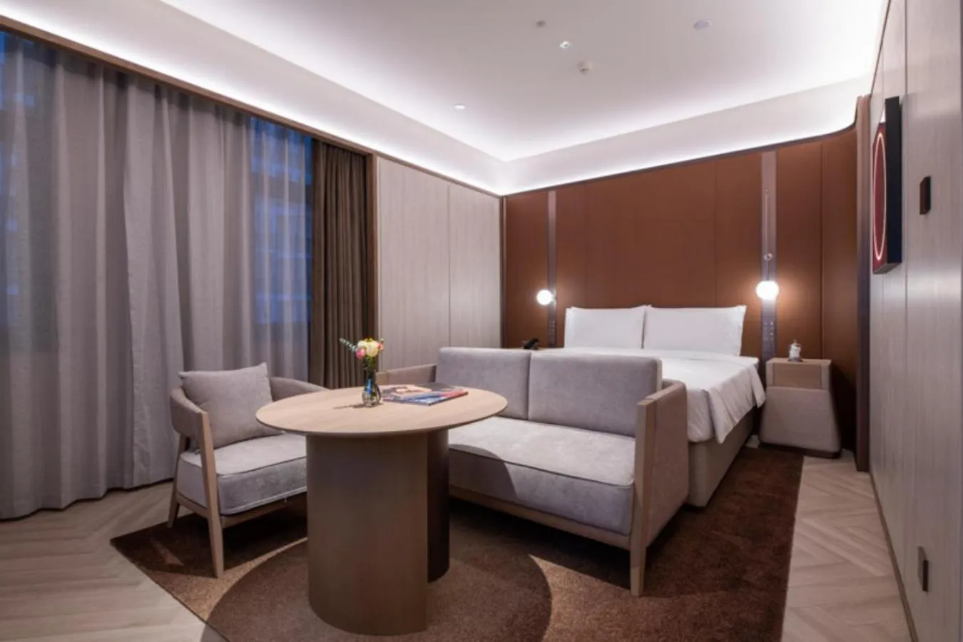 Bed in Crystal Orange Beijing Tiantan hospital and Head quarters Hotel