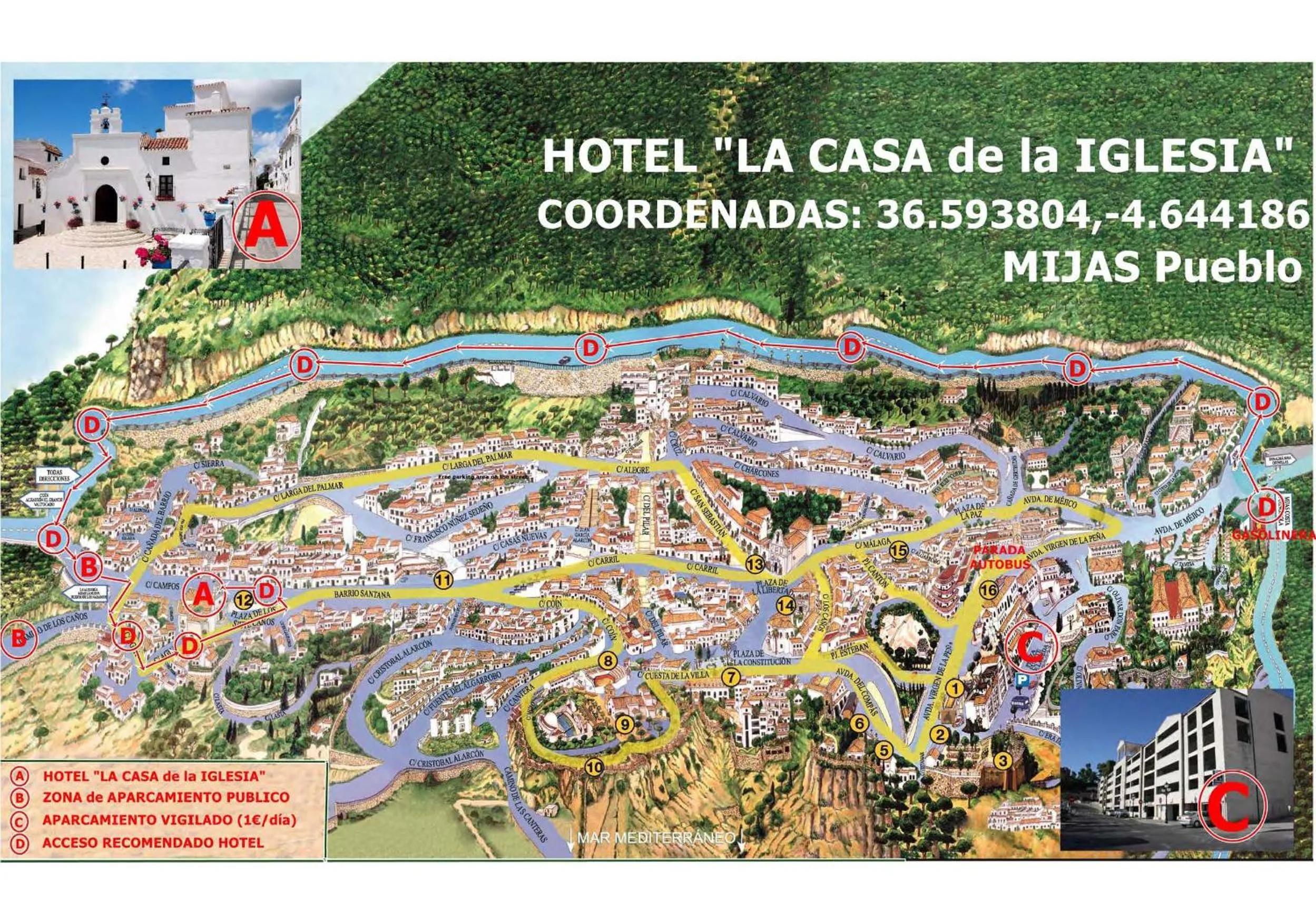 Floor plan, Bird's-eye View in La Casa de la Iglesia