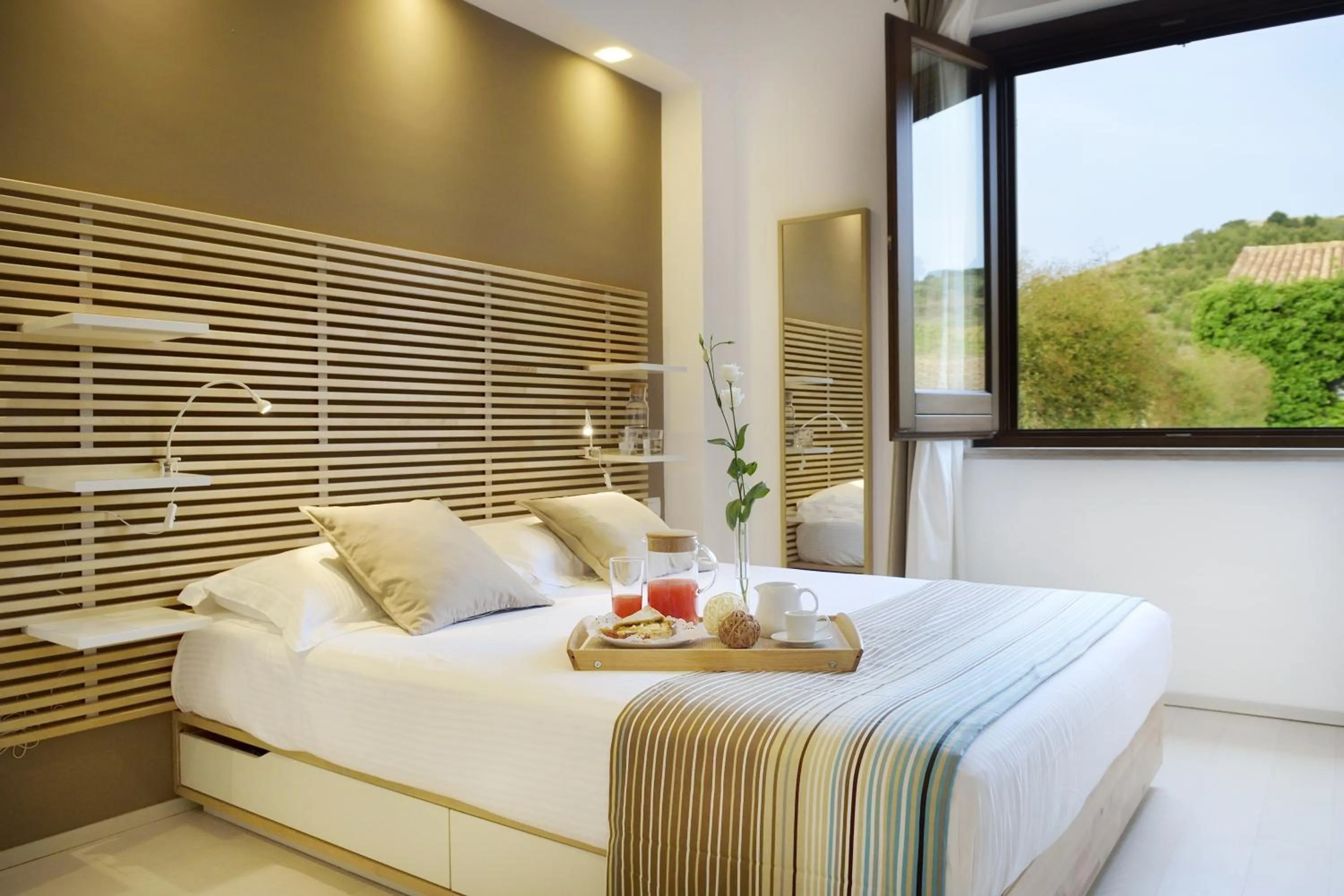 View (from property/room), Bed in Baglio Caruana Cantina & Relais