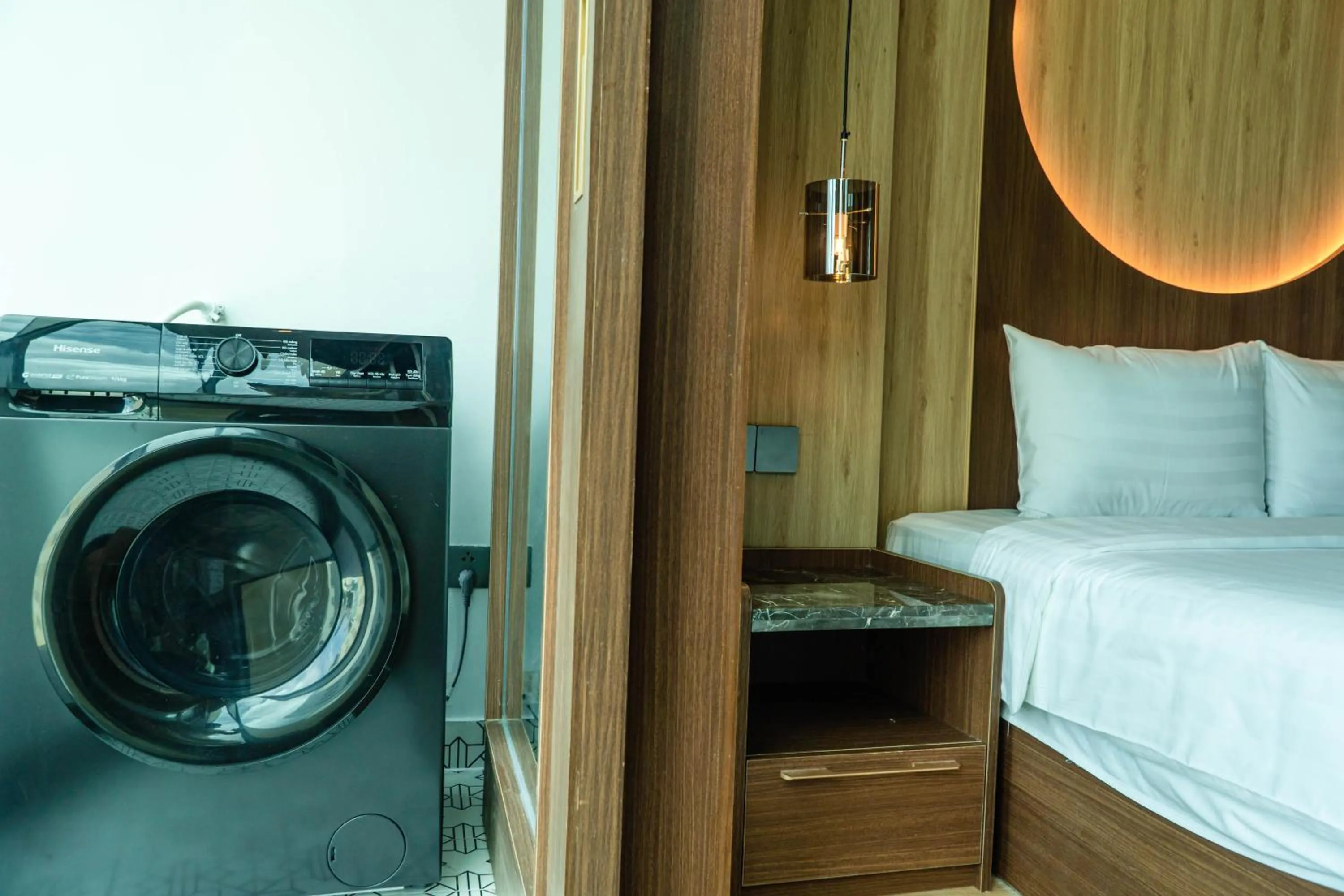 washing machine, Bed in Elite Luxury Hotel