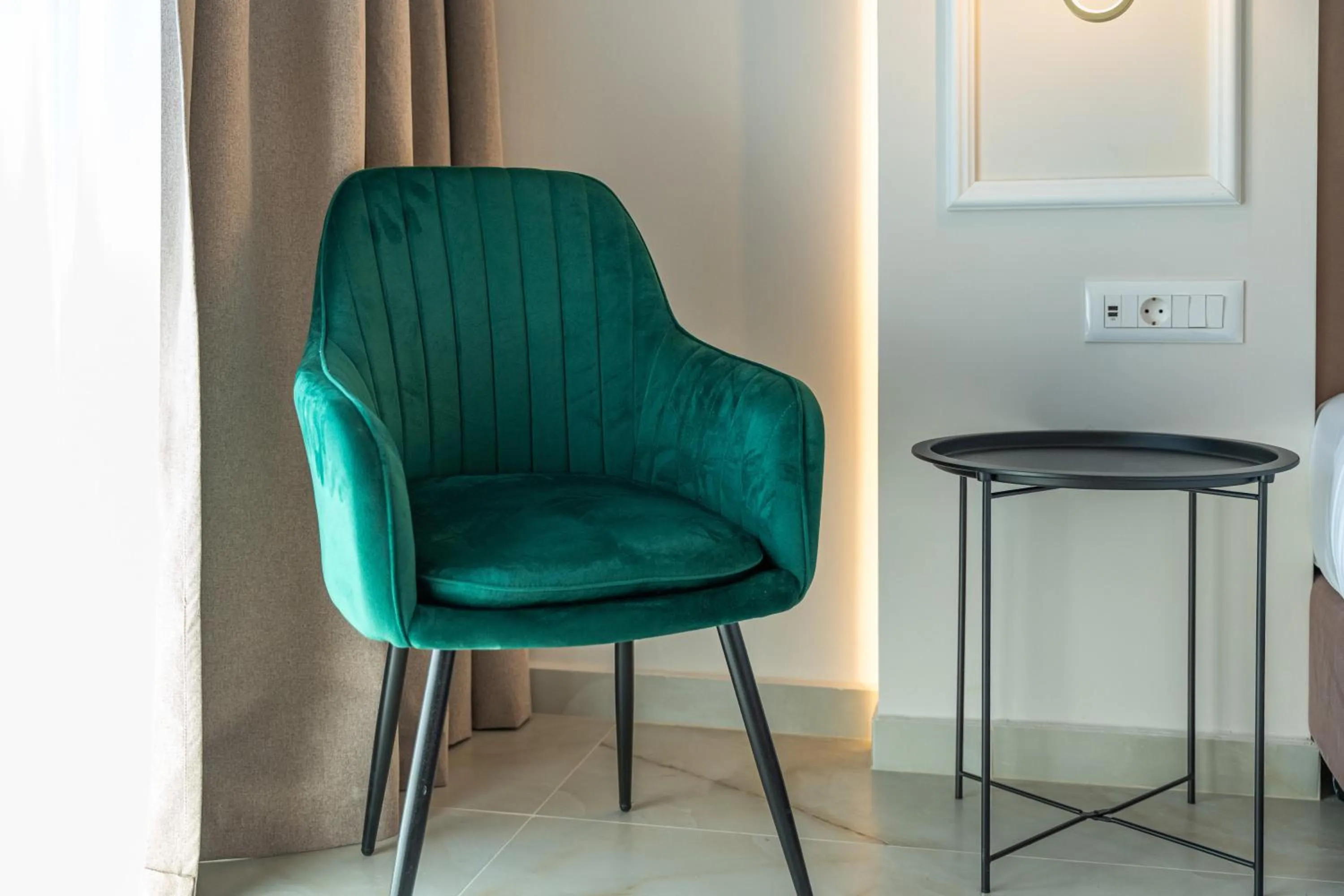 Seating area in Philia Center Suites