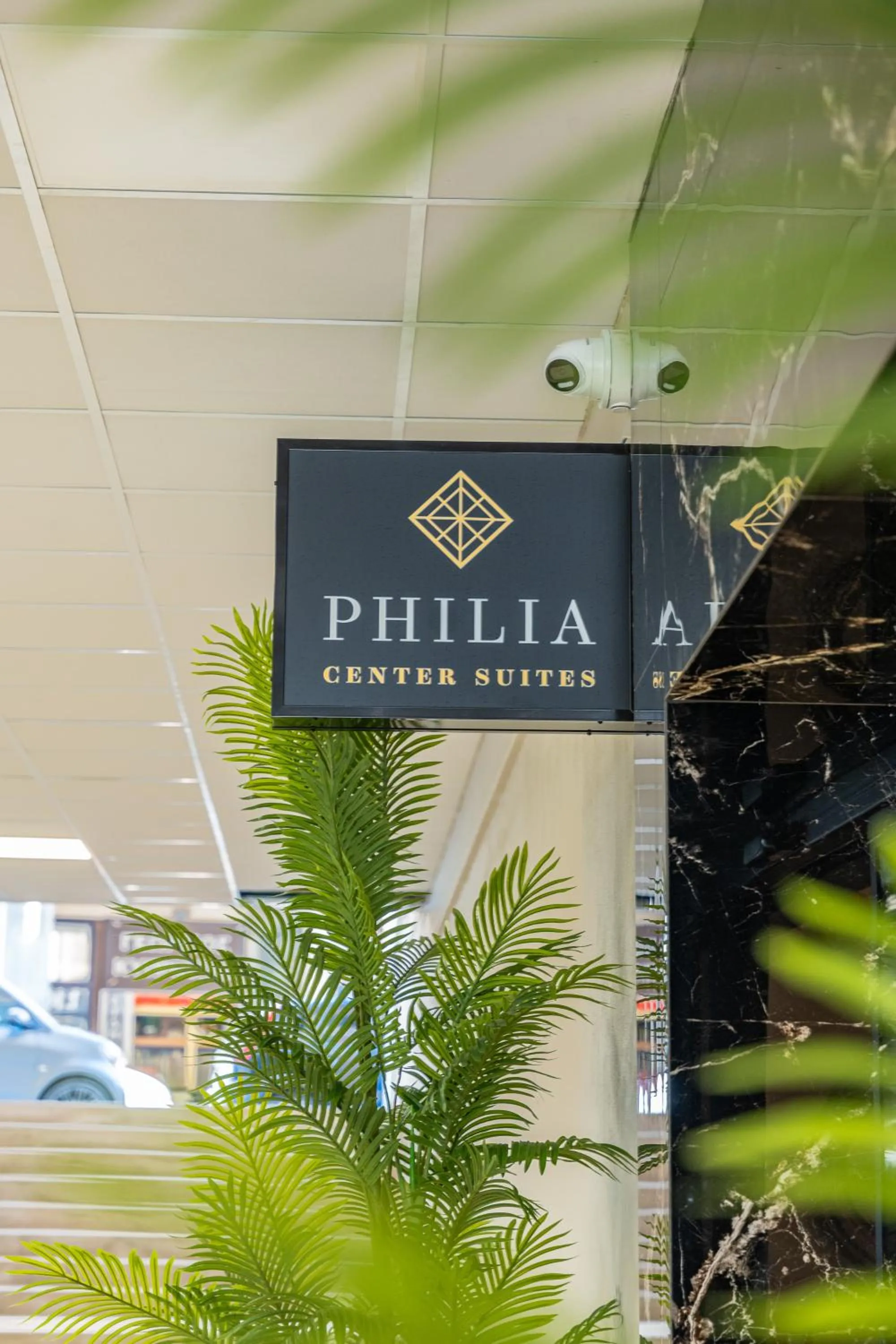 Facade/entrance in Philia Center Suites