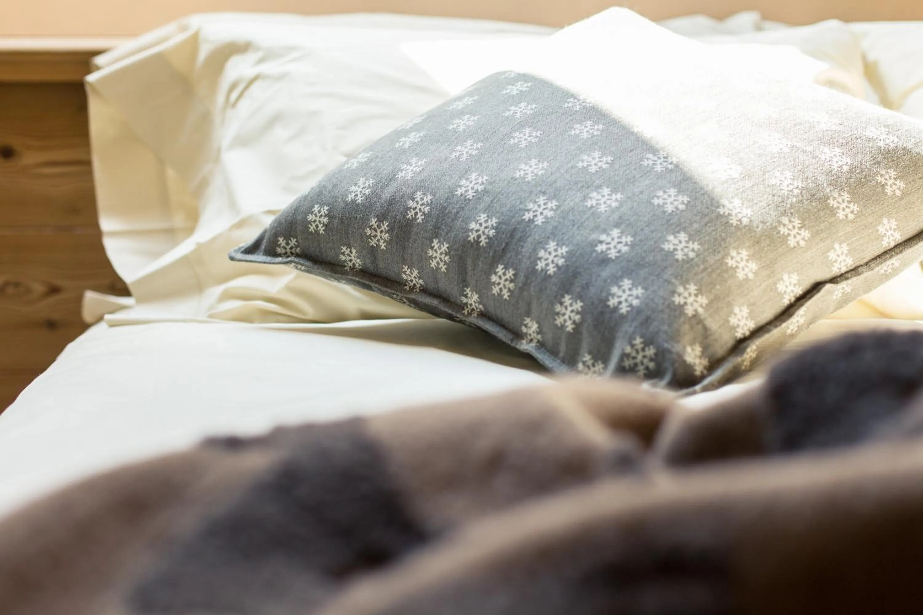 Decorative detail, Bed in Hotel Les Montagnards