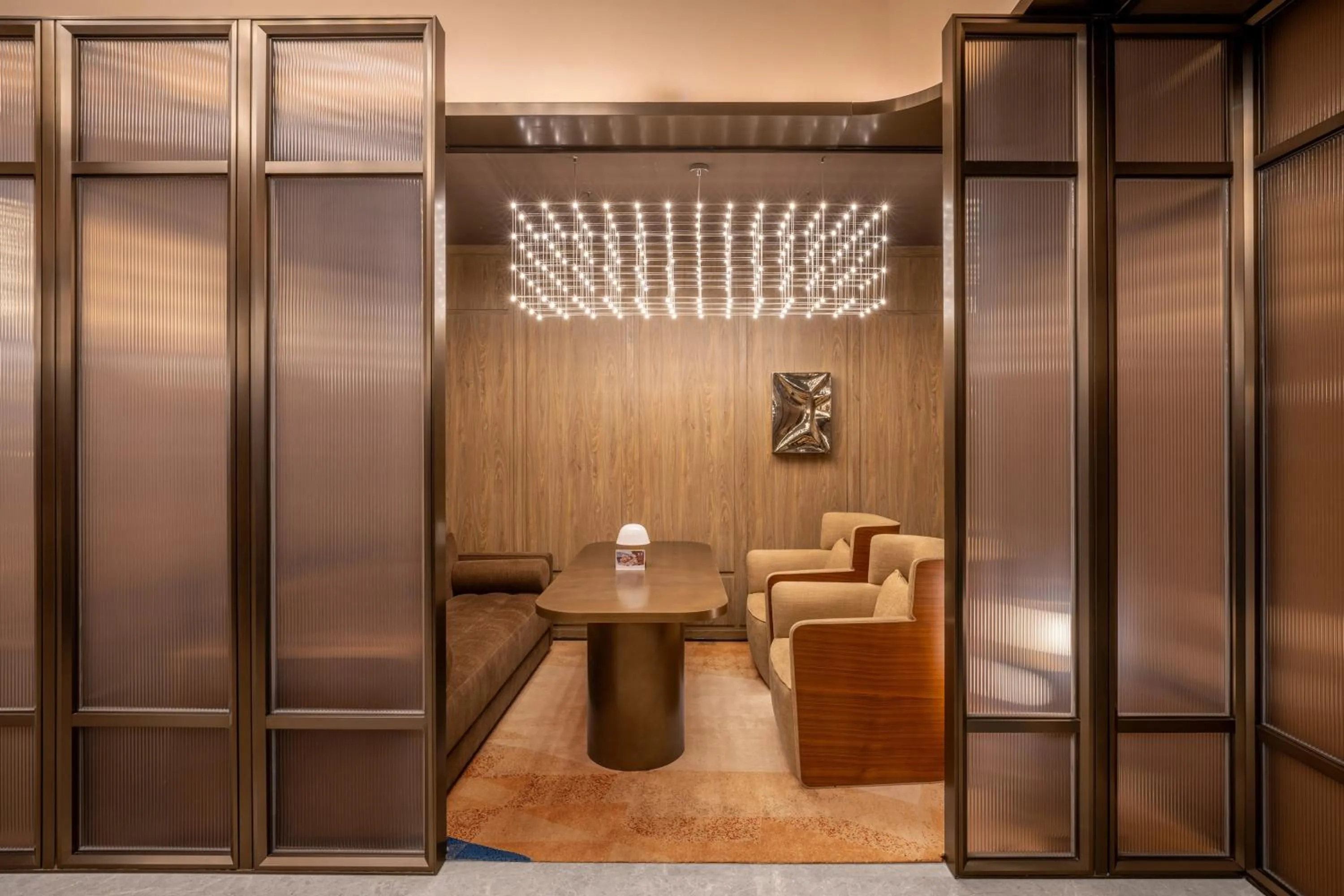 Seating area in Jingdong Headquarters Crystal Orange Hotel, Yizhuang, Beijing